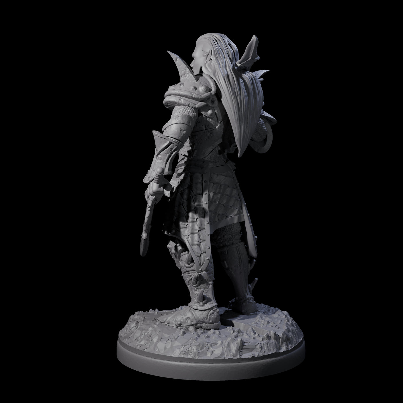 Pale Drow D Miniature for Dungeons and Dragons, Pathfinder or other TTRPGs