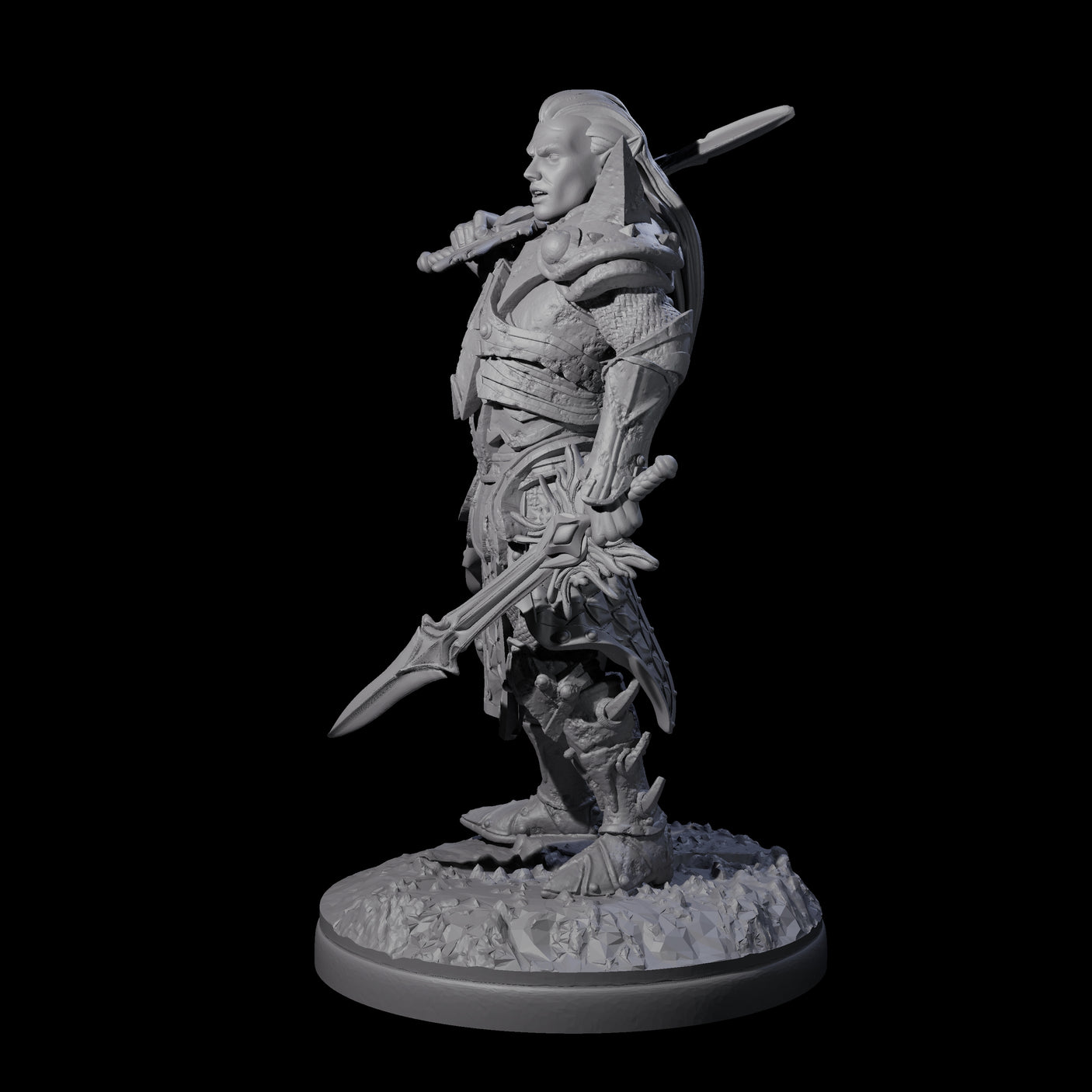 Pale Drow D Miniature for Dungeons and Dragons, Pathfinder or other TTRPGs