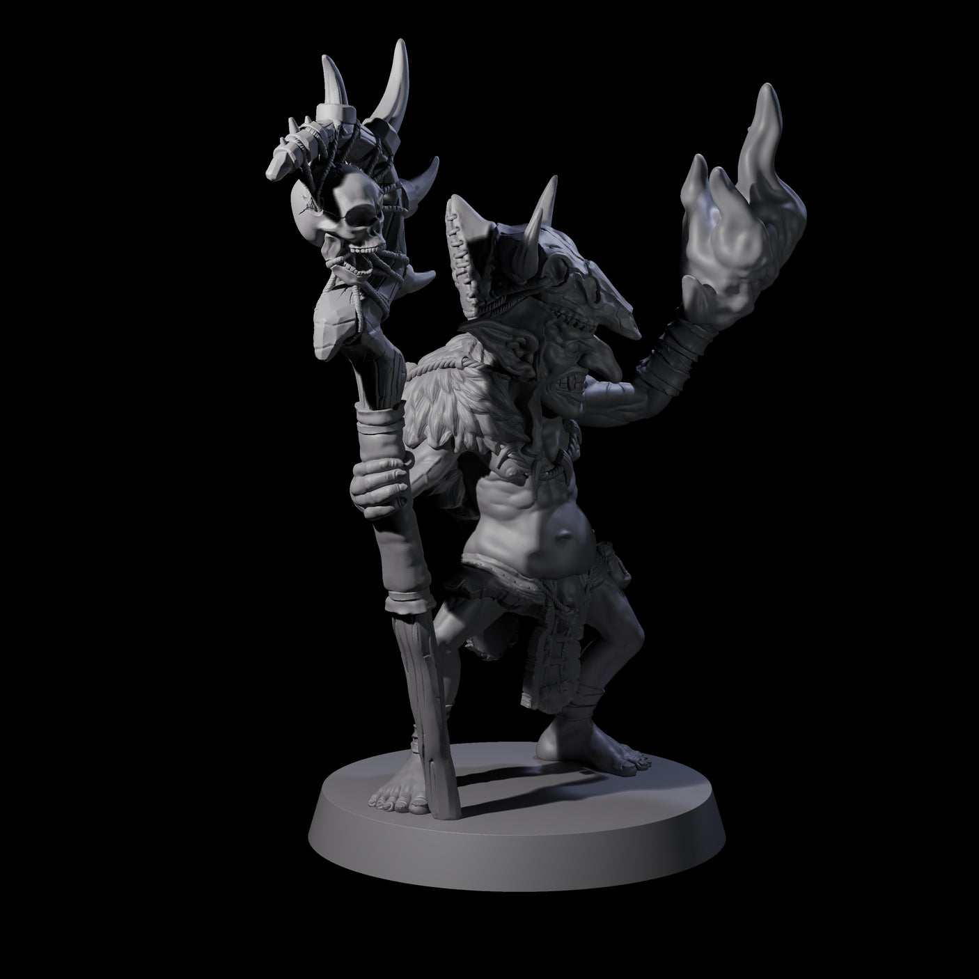 Pasty Goblin Shaman Miniature for Dungeons and Dragons, Pathfinder or other TTRPGs