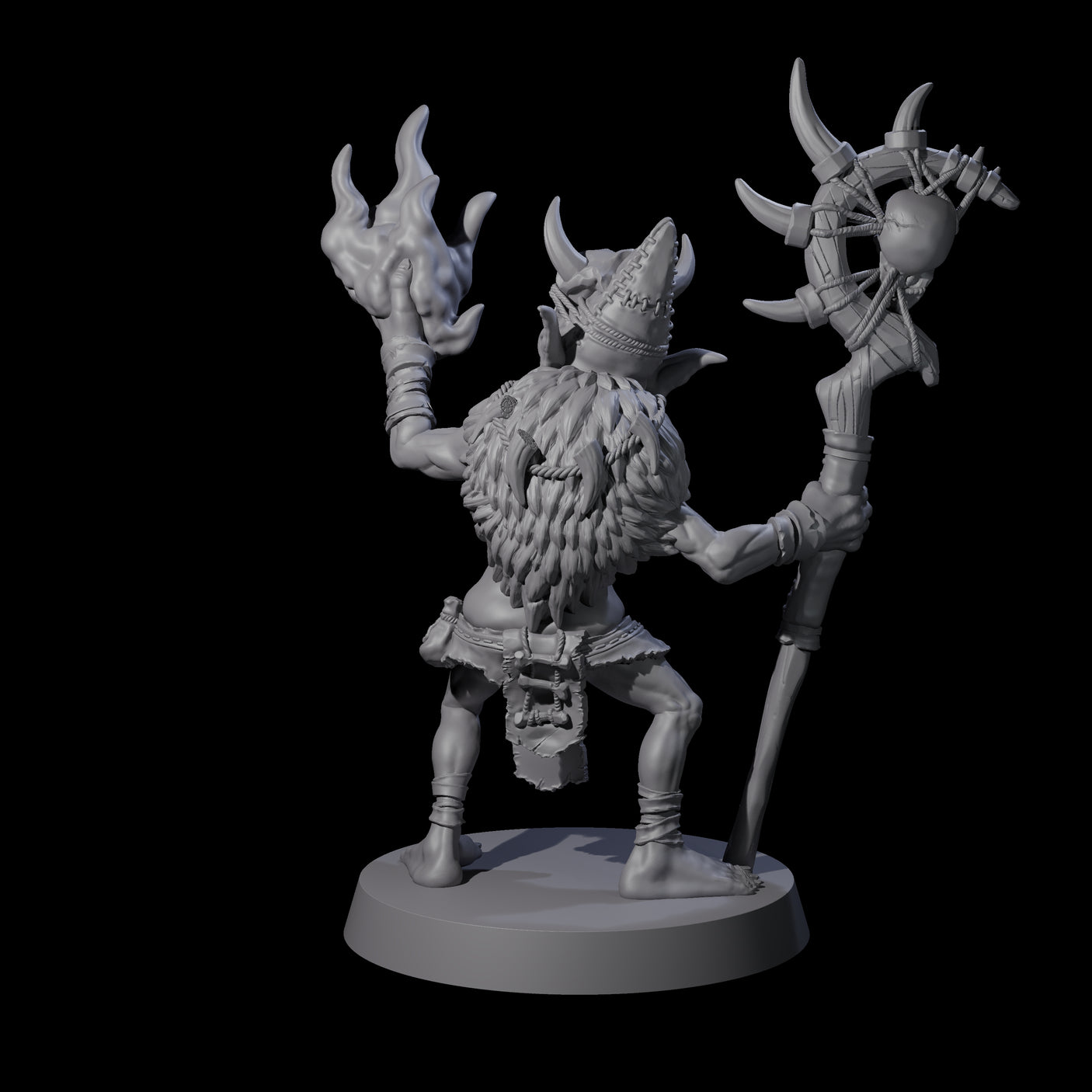 Pasty Goblin Shaman Miniature for Dungeons and Dragons, Pathfinder or other TTRPGs