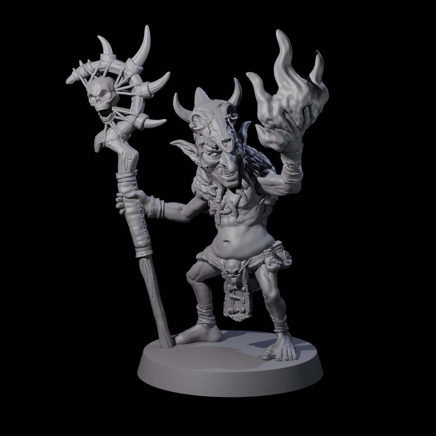 Pasty Goblin Shaman Miniature for Dungeons and Dragons, Pathfinder or other TTRPGs