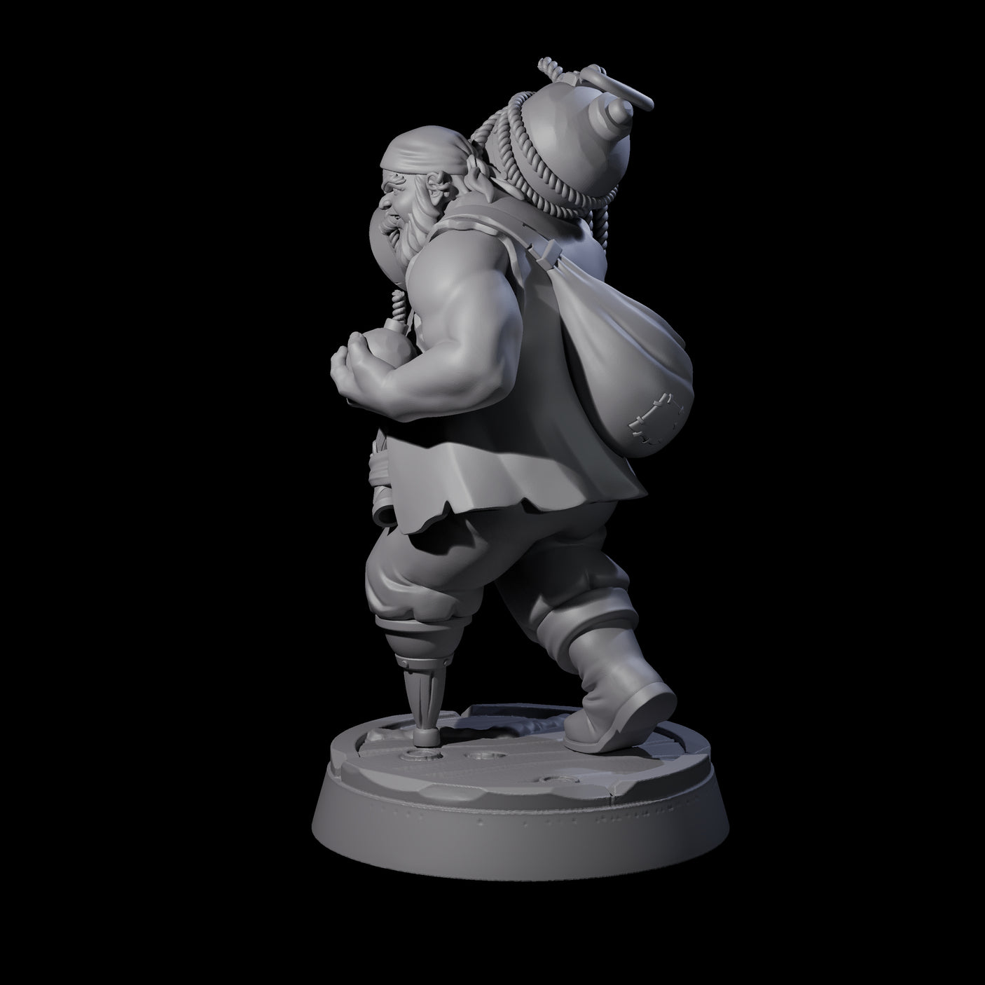 Peg Legged Human Pirate Gunner Miniature for Dungeons and Dragons, Pathfinder or other TTRPGs