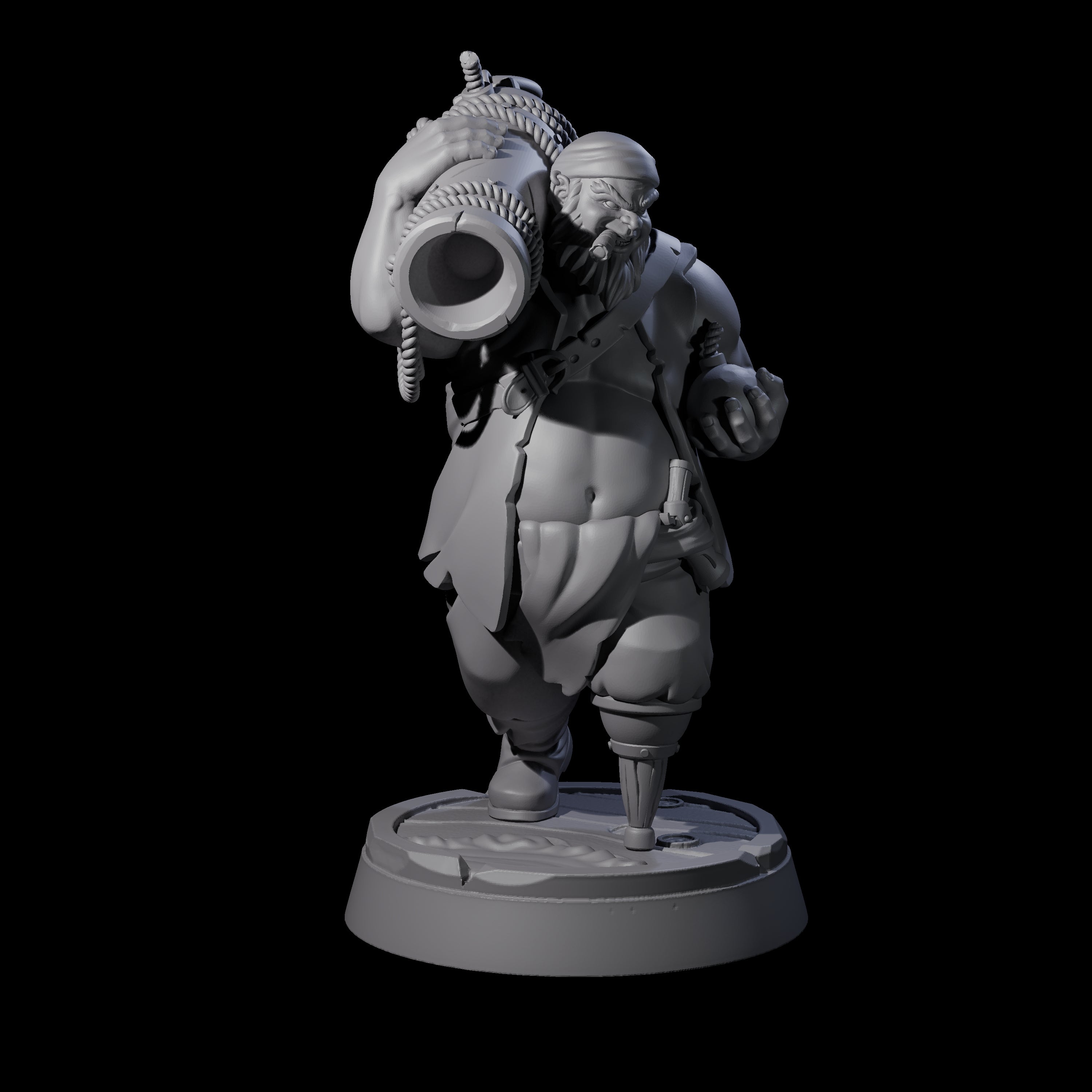 Peg Legged Human Pirate Gunner Miniature for Dungeons and Dragons, Pathfinder or other TTRPGs