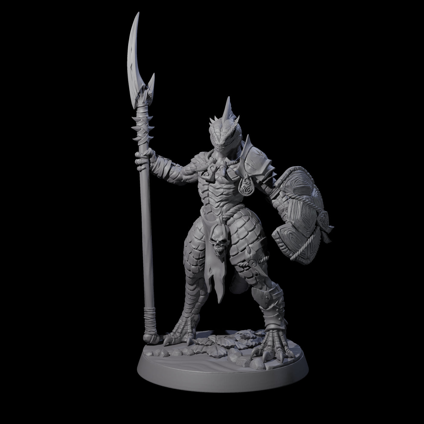 Perky Lizardfolk Pinup Miniature for Dungeons and Dragons, Pathfinder or other TTRPGs