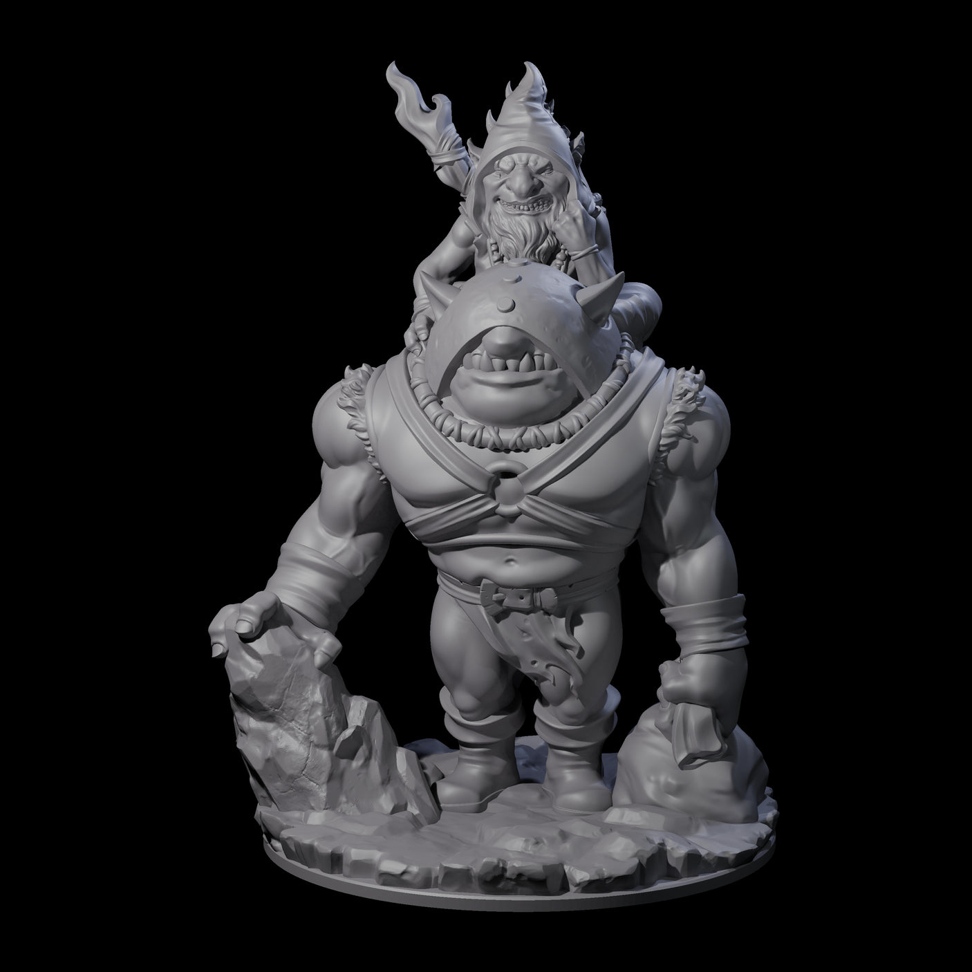 Piggy Backing Goblin Pilgrim Miniature for Dungeons and Dragons, Pathfinder or other TTRPGs
