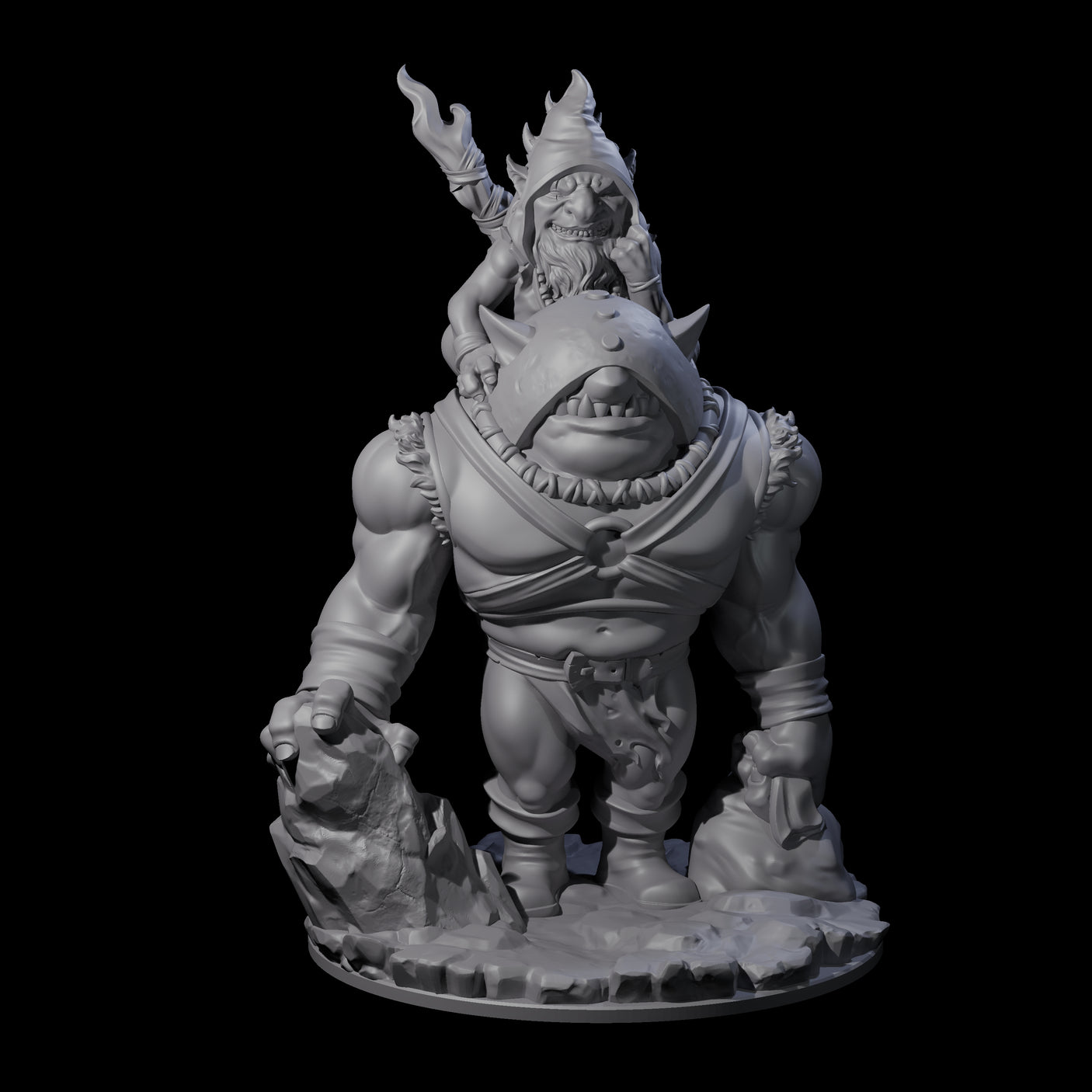 Piggy Backing Goblin Pilgrim Miniature for Dungeons and Dragons, Pathfinder or other TTRPGs