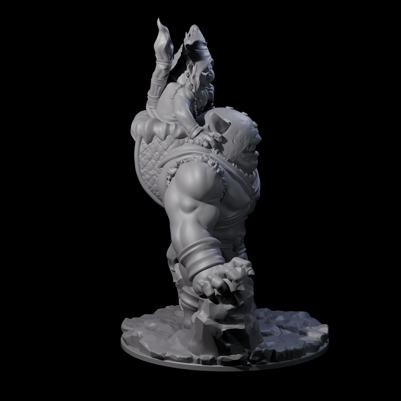 Piggy Backing Goblin Pilgrim Miniature for Dungeons and Dragons, Pathfinder or other TTRPGs