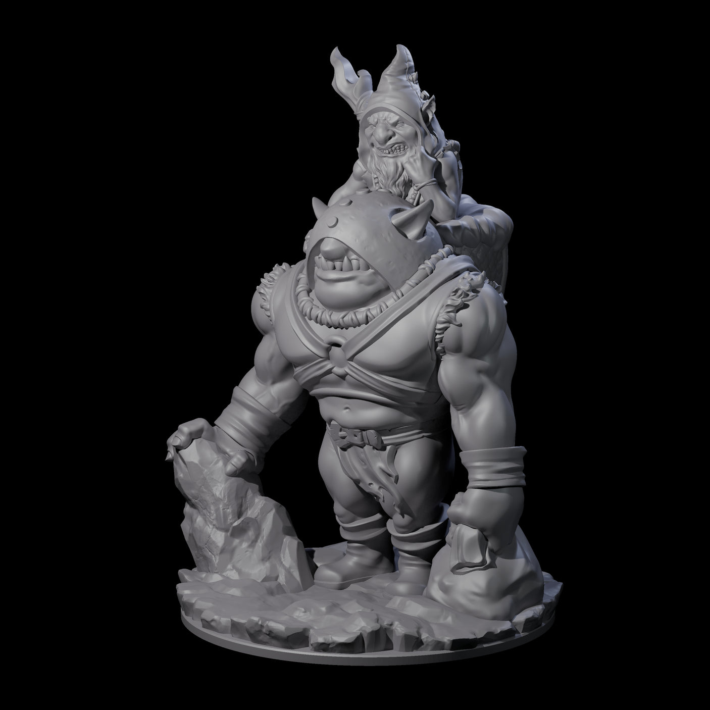 Piggy Backing Goblin Pilgrim Miniature for Dungeons and Dragons, Pathfinder or other TTRPGs