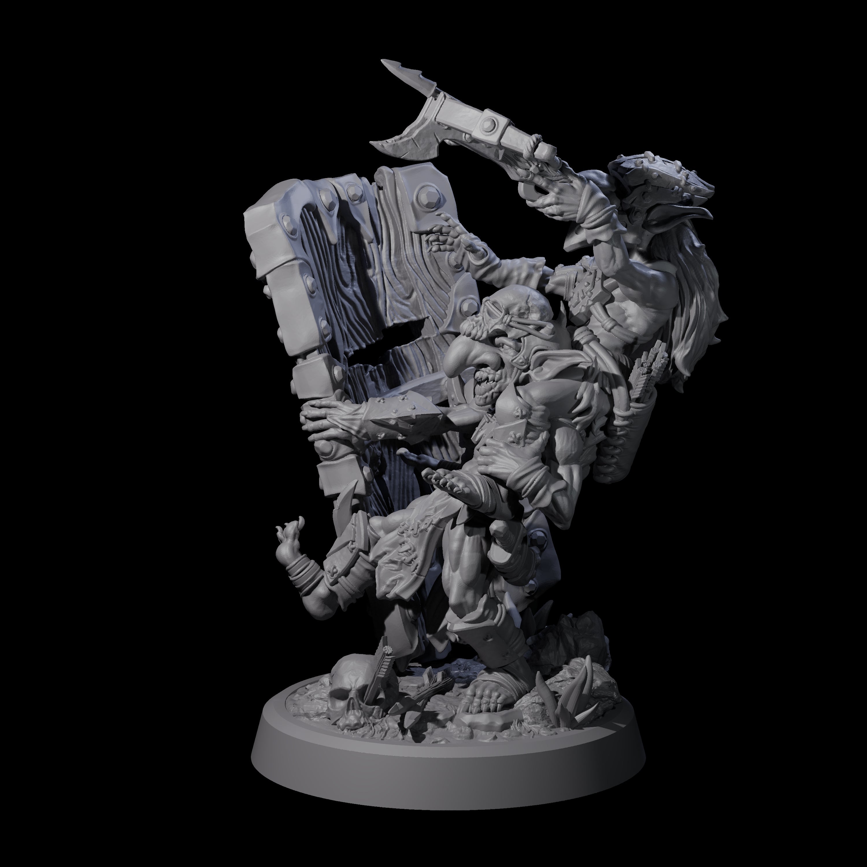 Piggybacking Goblin Duo A Miniature for Dungeons and Dragons, Pathfinder or other TTRPGs