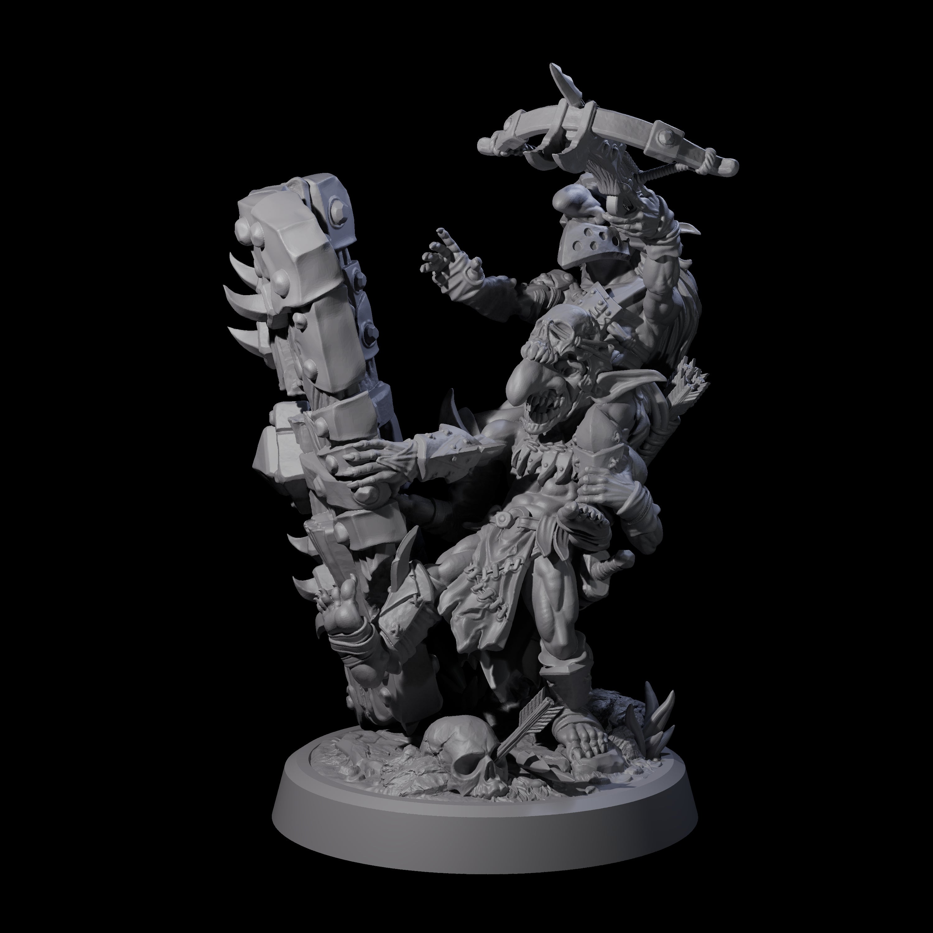 Piggybacking Goblin Duo A Miniature for Dungeons and Dragons, Pathfinder or other TTRPGs