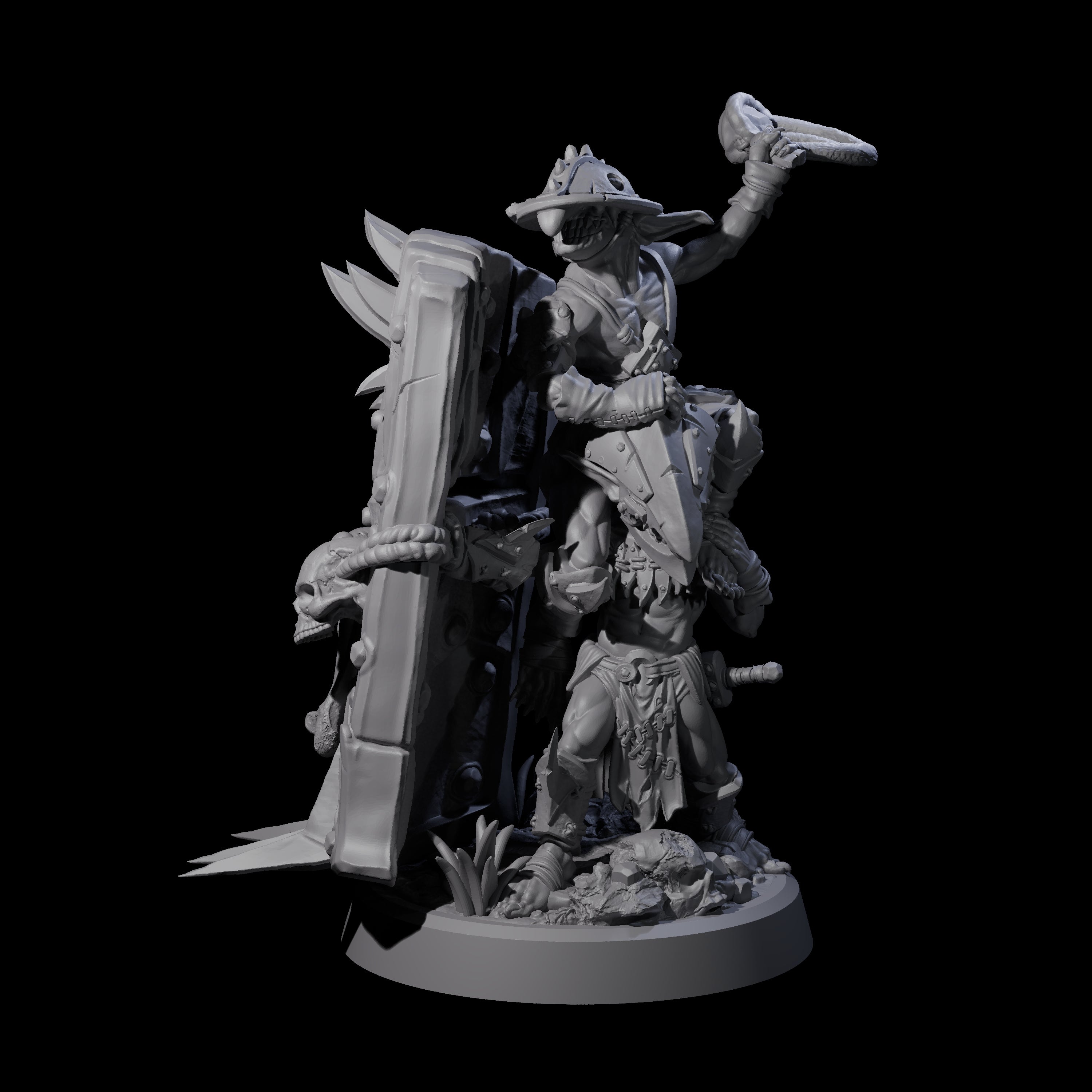 Piggybacking Goblin Duo B Miniature for Dungeons and Dragons, Pathfinder or other TTRPGs
