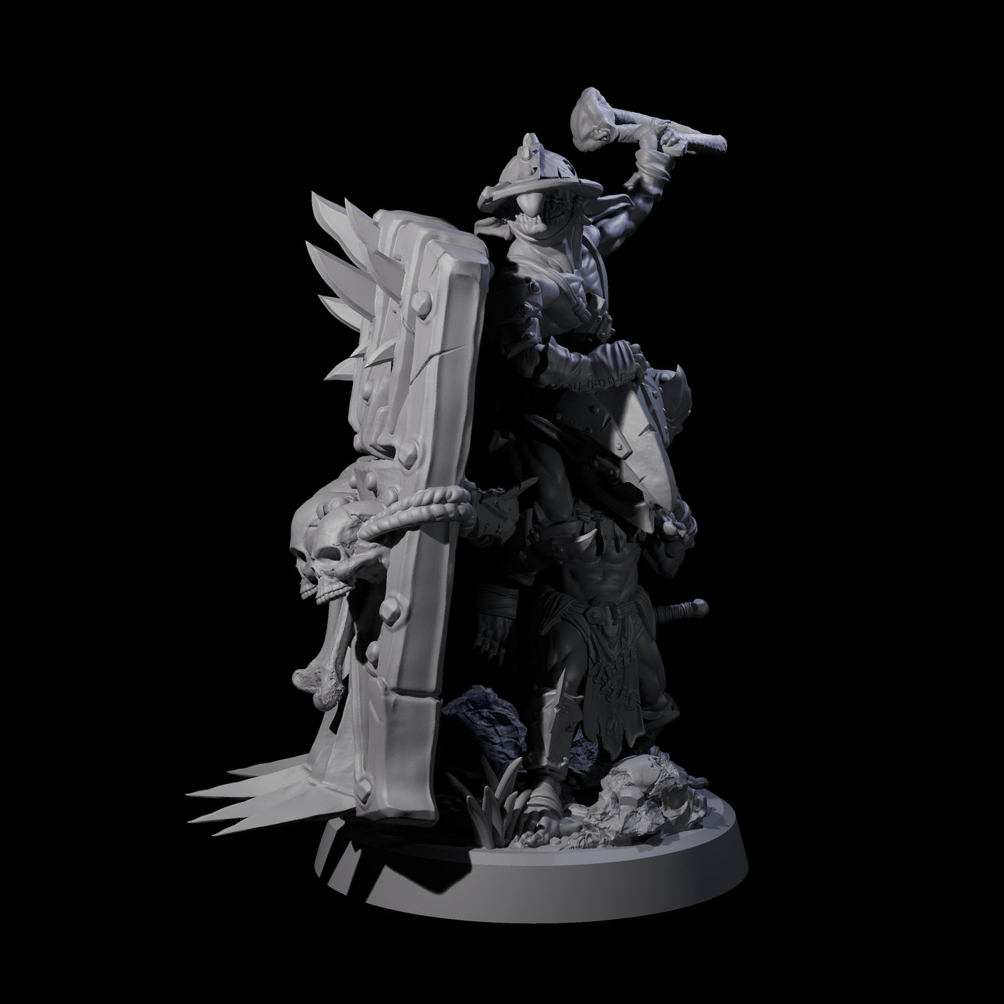 Piggybacking Goblin Duo B Miniature for Dungeons and Dragons, Pathfinder or other TTRPGs