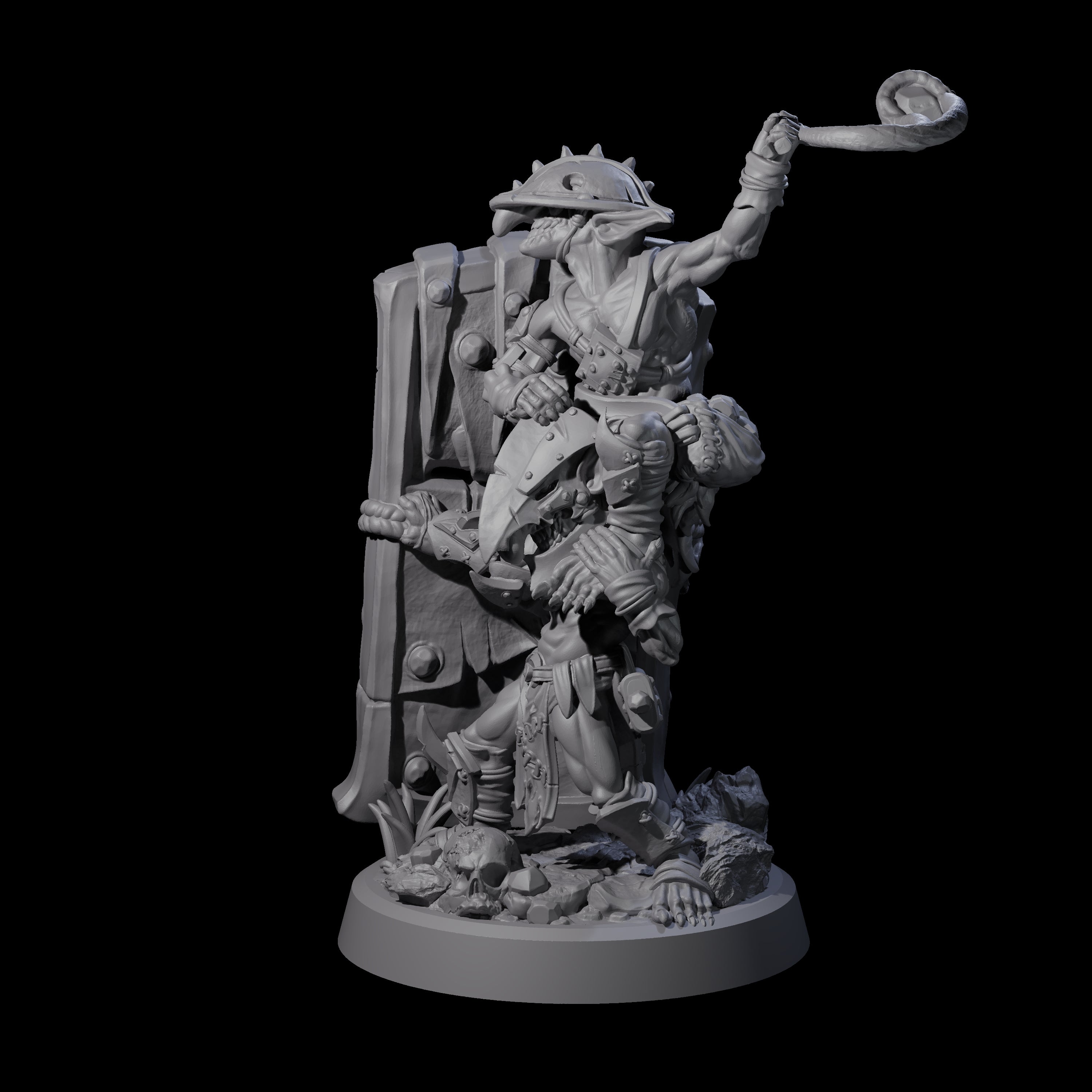 Piggybacking Goblin Duo B Miniature for Dungeons and Dragons, Pathfinder or other TTRPGs