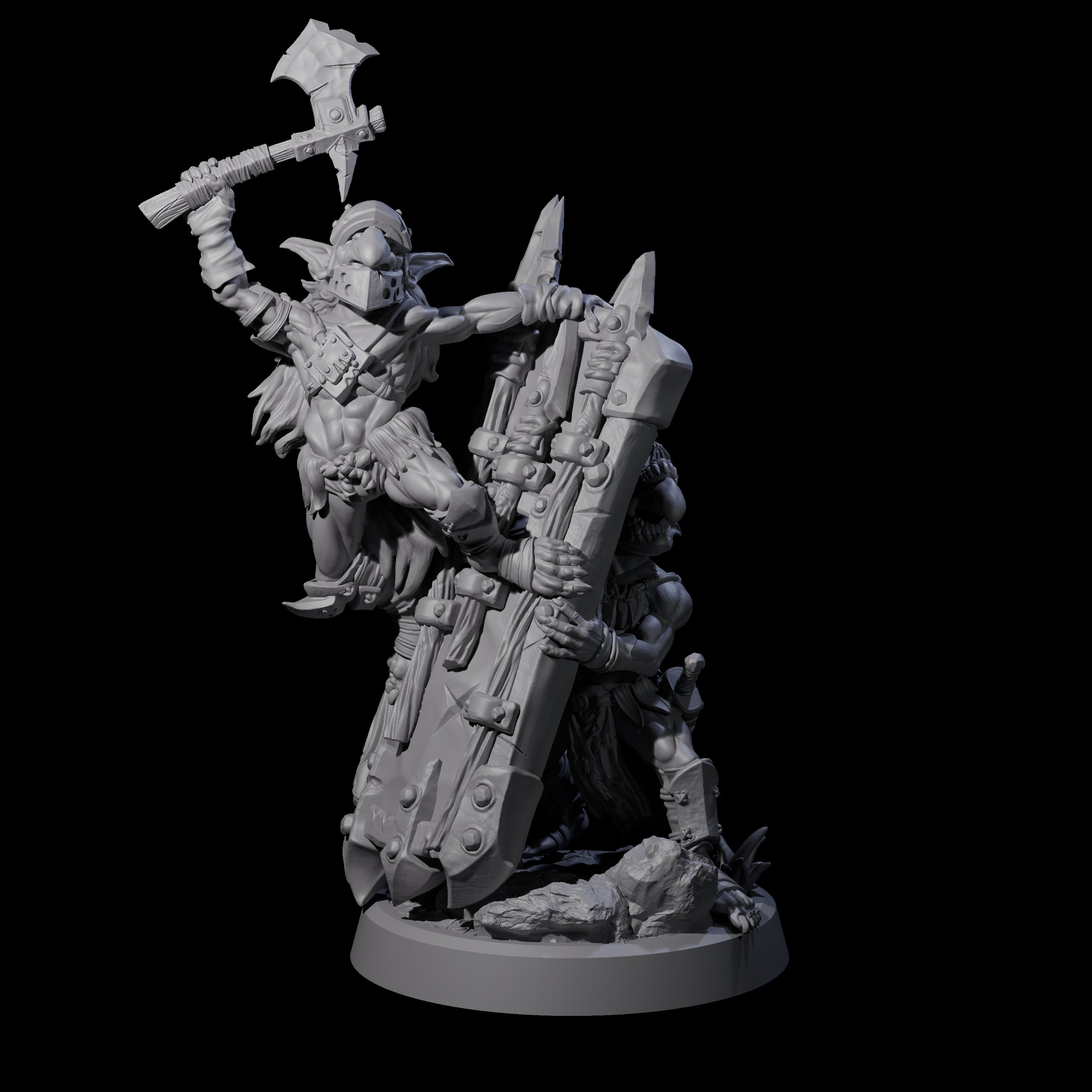 Piggybacking Goblin Duo C Miniature for Dungeons and Dragons, Pathfinder or other TTRPGs