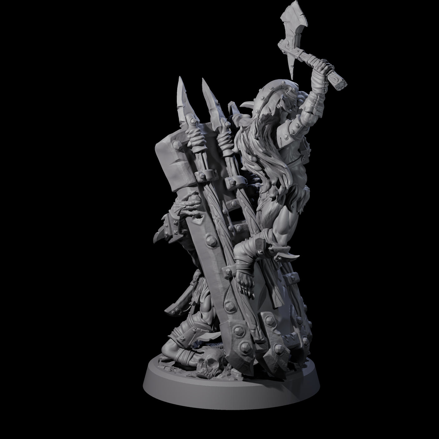 Piggybacking Goblin Duo C Miniature for Dungeons and Dragons, Pathfinder or other TTRPGs