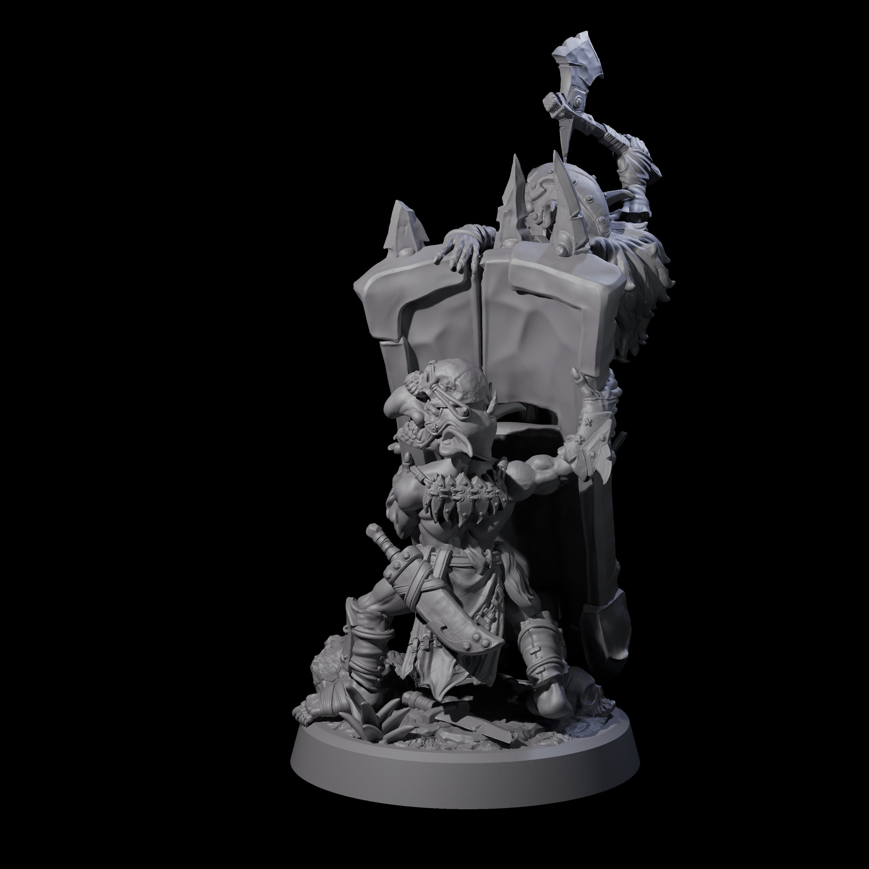 Piggybacking Goblin Duo C Miniature for Dungeons and Dragons, Pathfinder or other TTRPGs