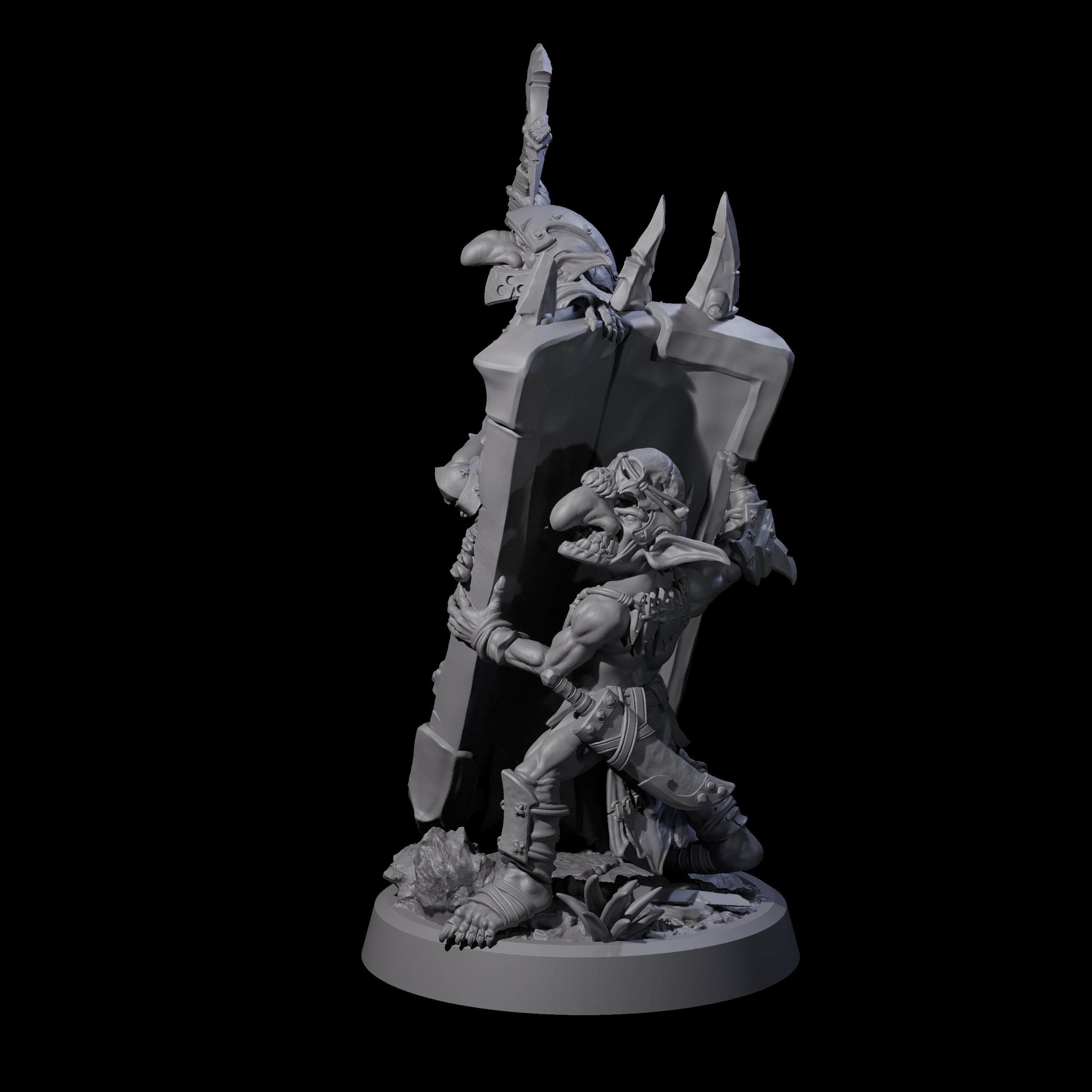 Piggybacking Goblin Duo C Miniature for Dungeons and Dragons, Pathfinder or other TTRPGs
