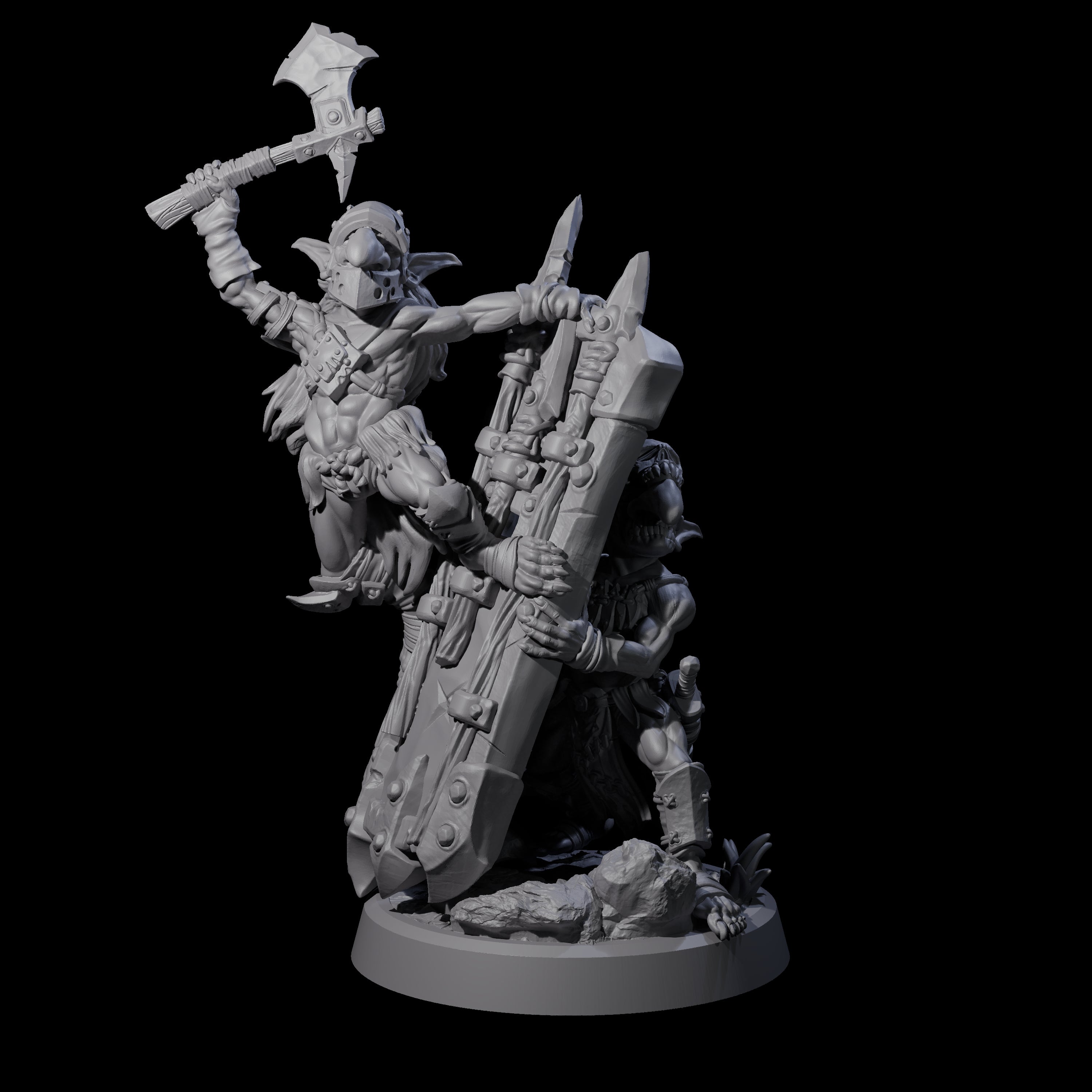 Piggybacking Goblin Duo C Miniature for Dungeons and Dragons, Pathfinder or other TTRPGs