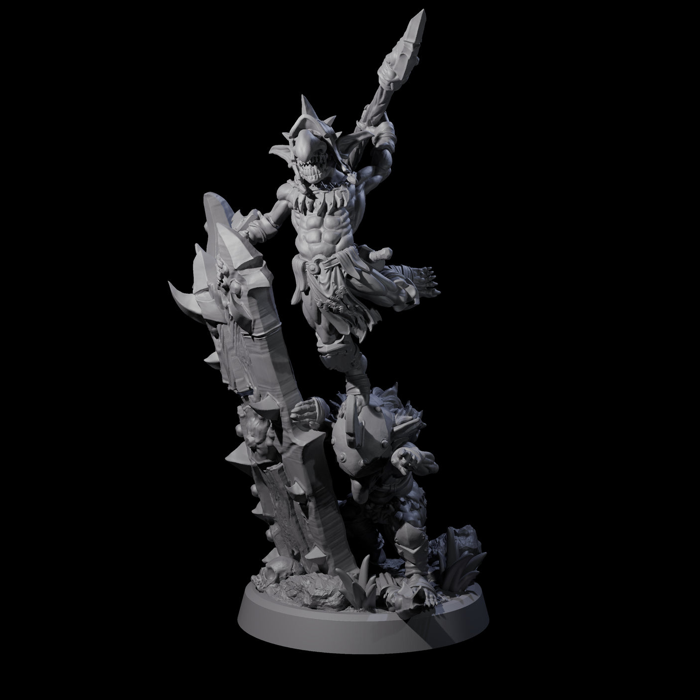 Piggybacking Goblin Duo D Miniature for Dungeons and Dragons, Pathfinder or other TTRPGs