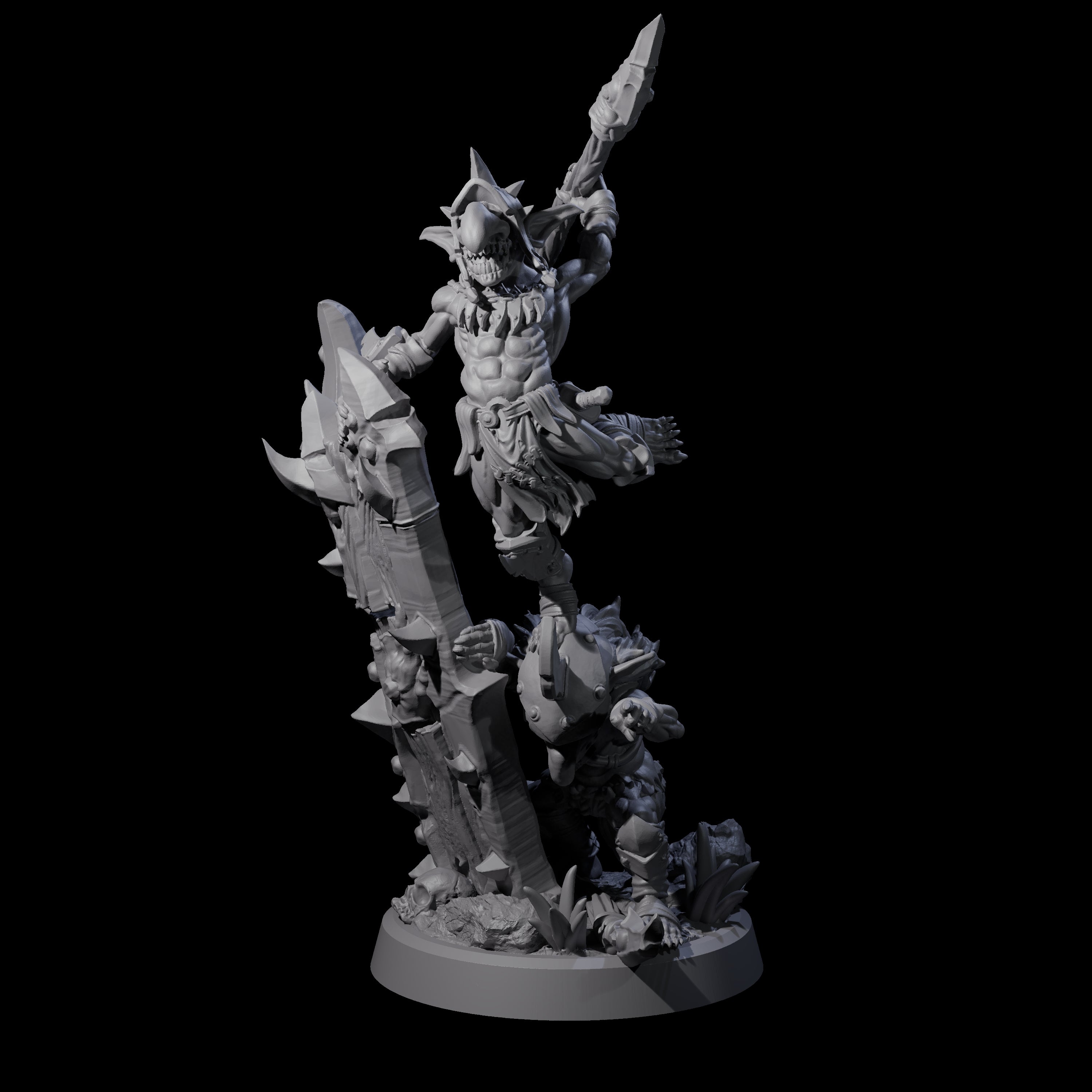 Piggybacking Goblin Duo D Miniature for Dungeons and Dragons, Pathfinder or other TTRPGs