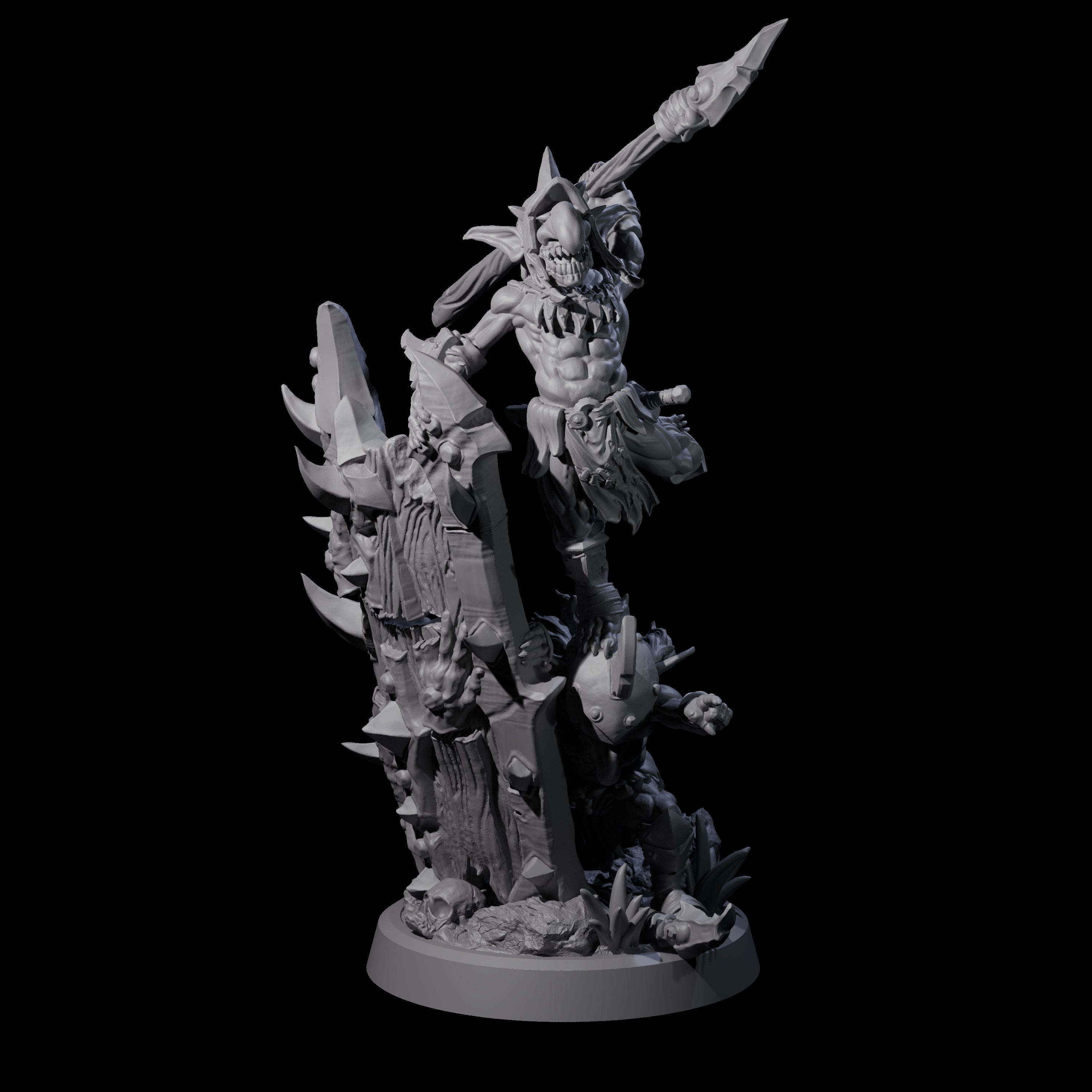 Piggybacking Goblin Duo D Miniature for Dungeons and Dragons, Pathfinder or other TTRPGs