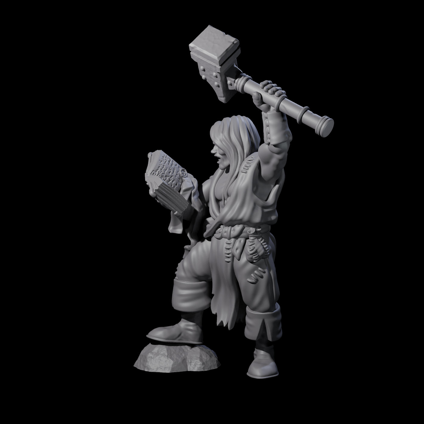 Pious Battle Priest B Miniature for Dungeons and Dragons, Pathfinder or other TTRPGs