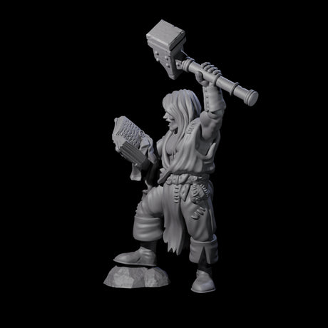 Pious Battle Priest B Miniature for Dungeons and Dragons, Pathfinder or other TTRPGs