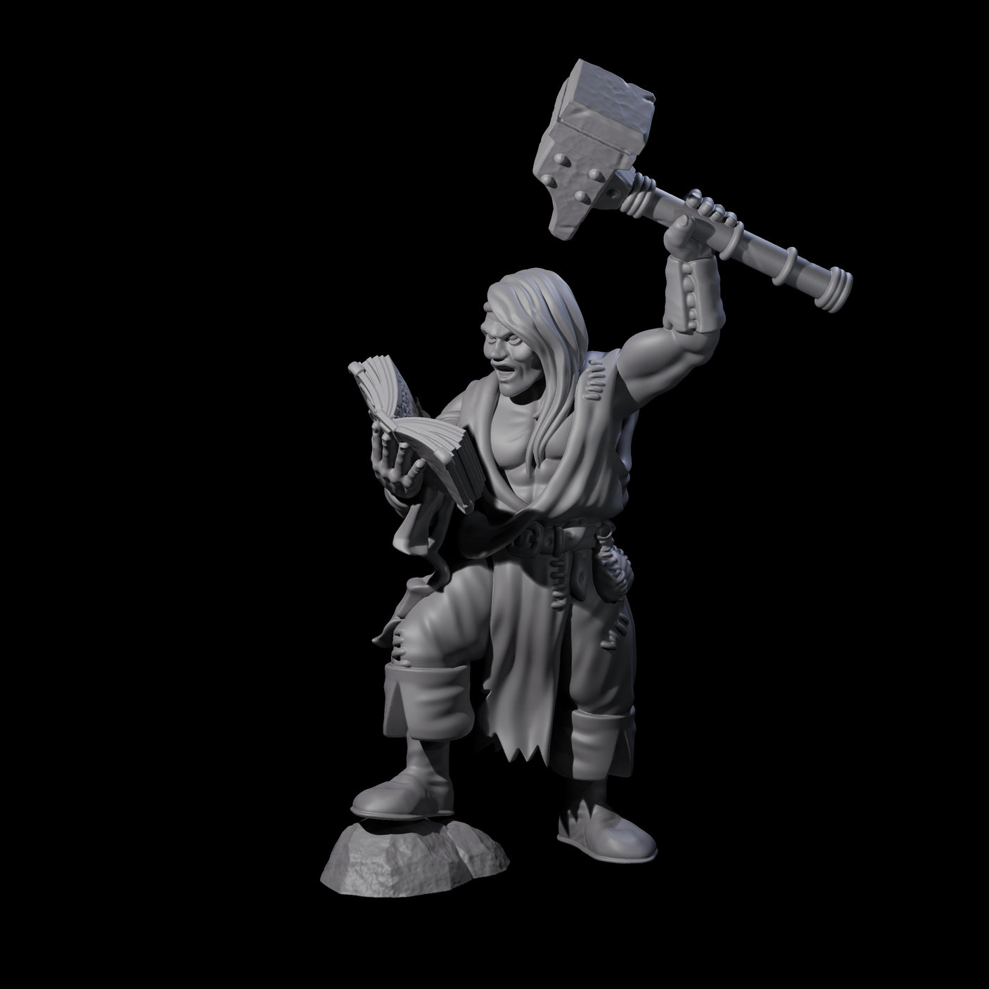 Pious Battle Priest B Miniature for Dungeons and Dragons, Pathfinder or other TTRPGs