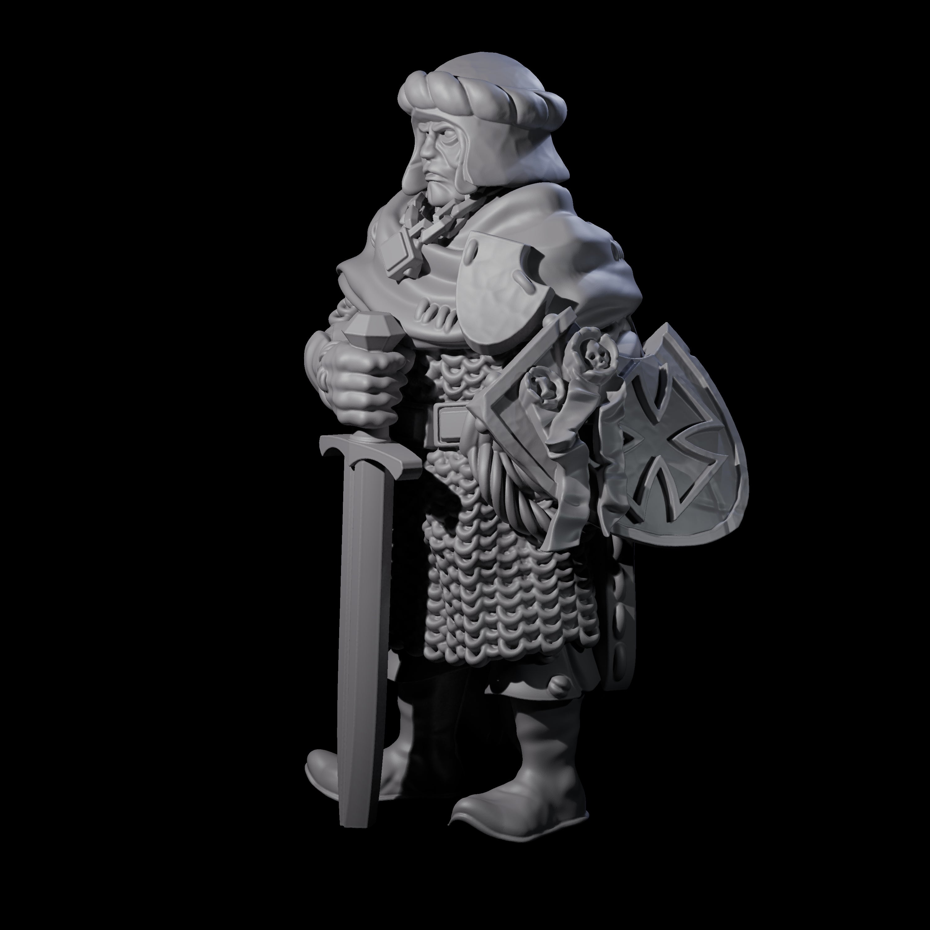 Pious Knight A Miniature for Dungeons and Dragons, Pathfinder or other TTRPGs
