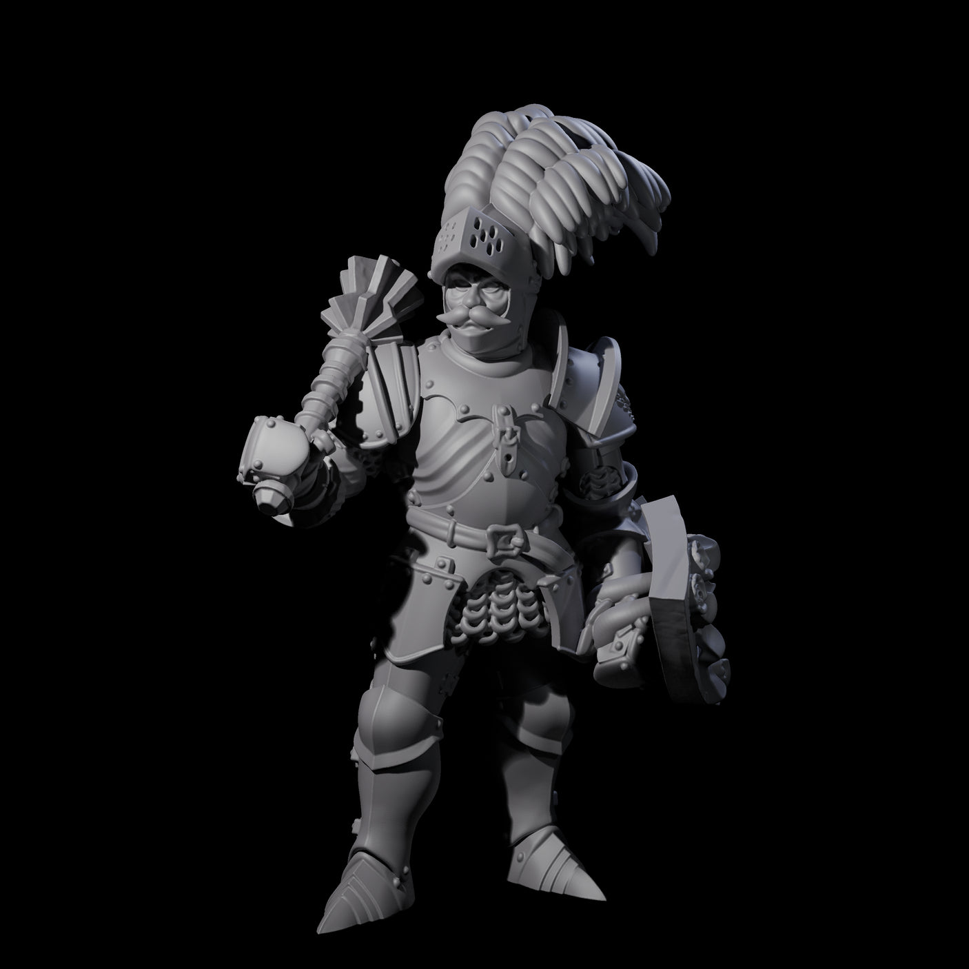 Pious Knight D Miniature for Dungeons and Dragons, Pathfinder or other TTRPGs