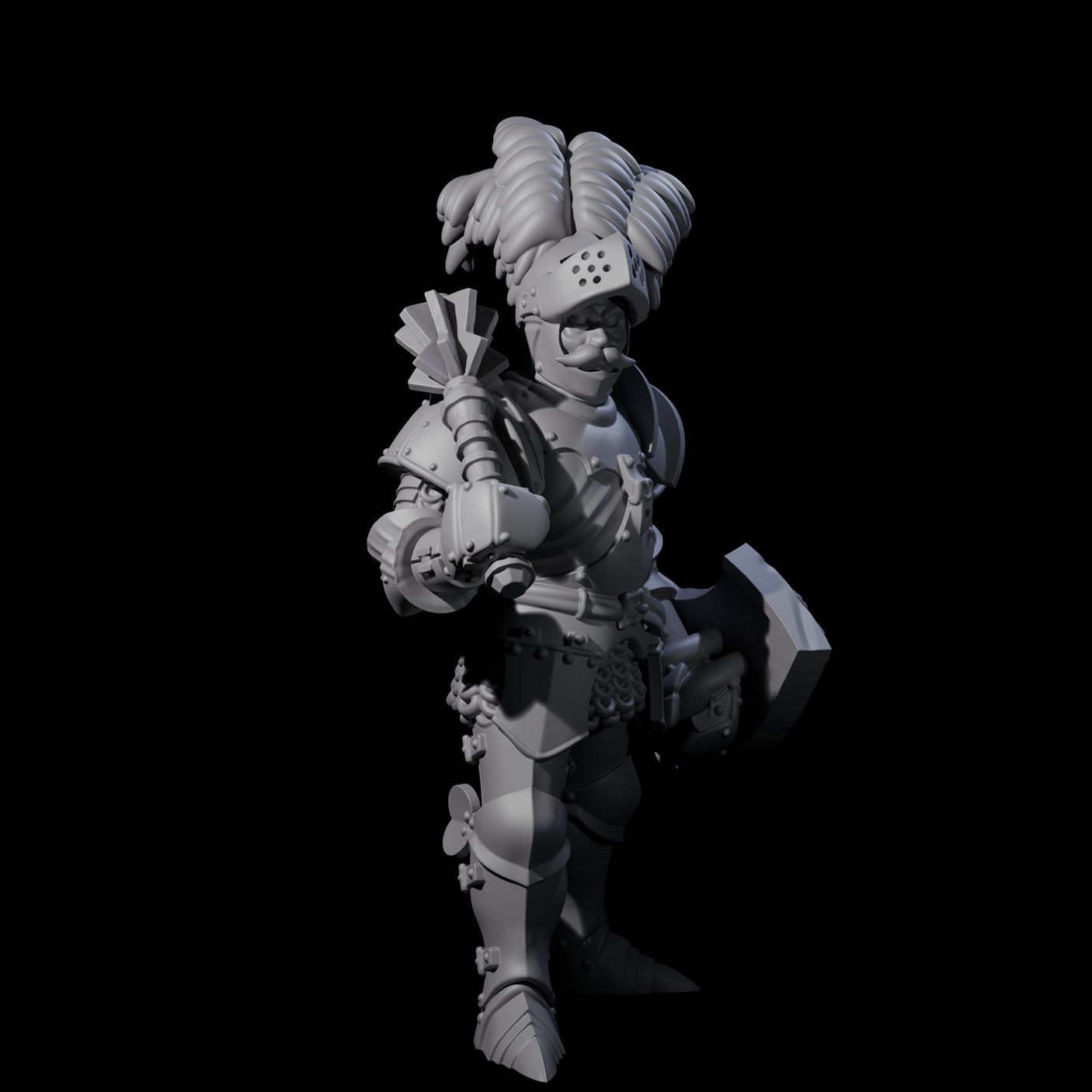 Pious Knight D Miniature for Dungeons and Dragons, Pathfinder or other TTRPGs