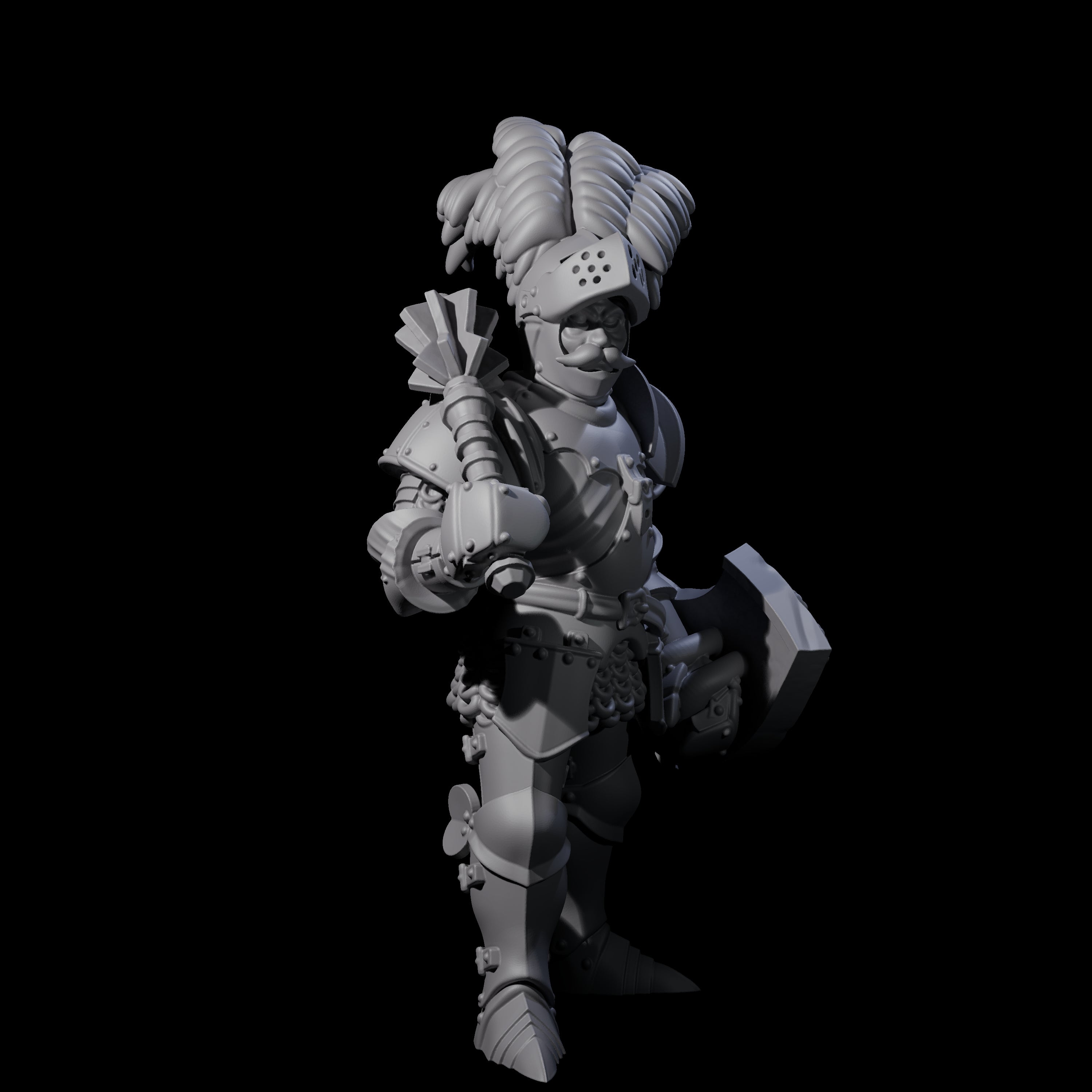 Pious Knight D Miniature for Dungeons and Dragons, Pathfinder or other TTRPGs