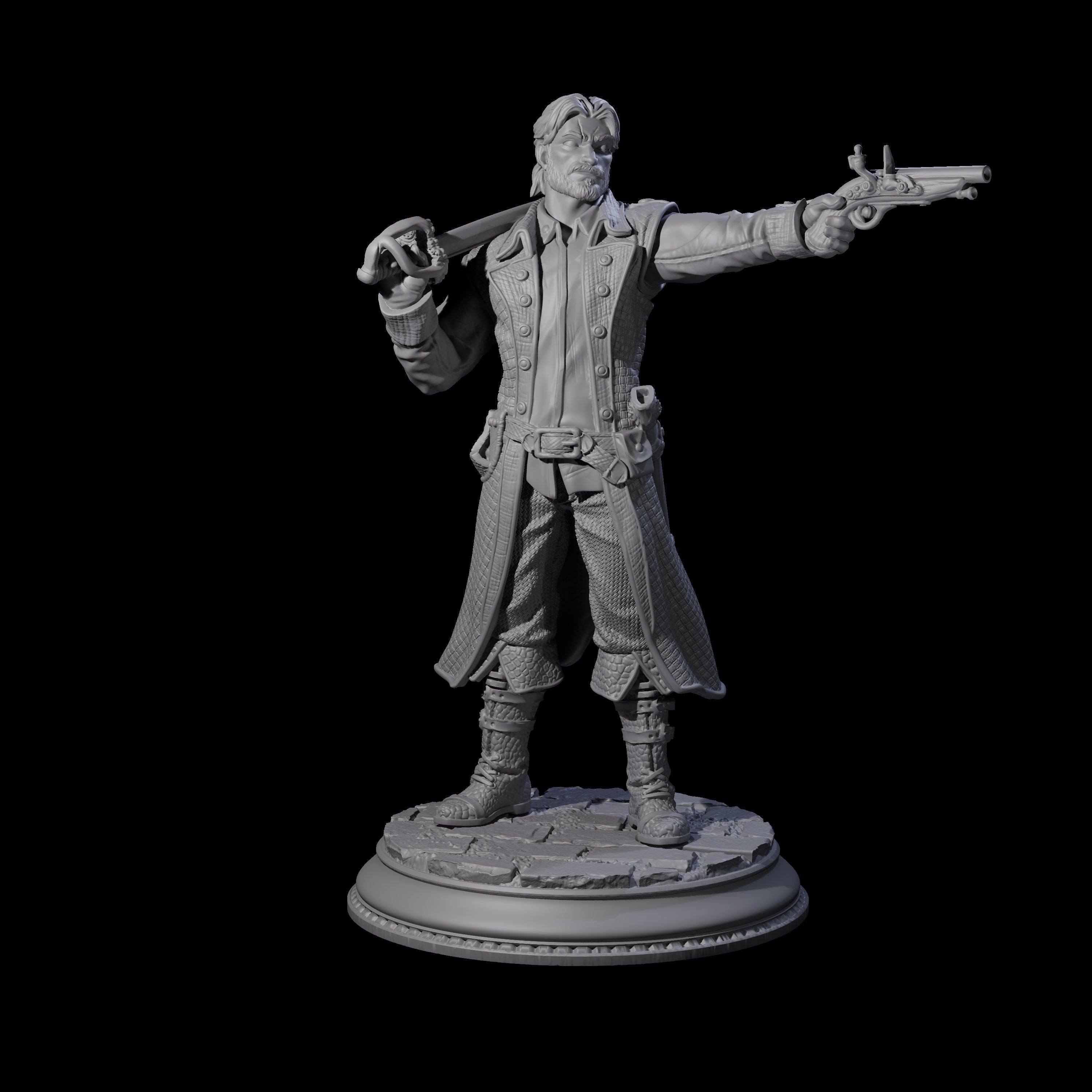 Pirate Enforcer C Miniature for Dungeons and Dragons, Pathfinder or other TTRPGs