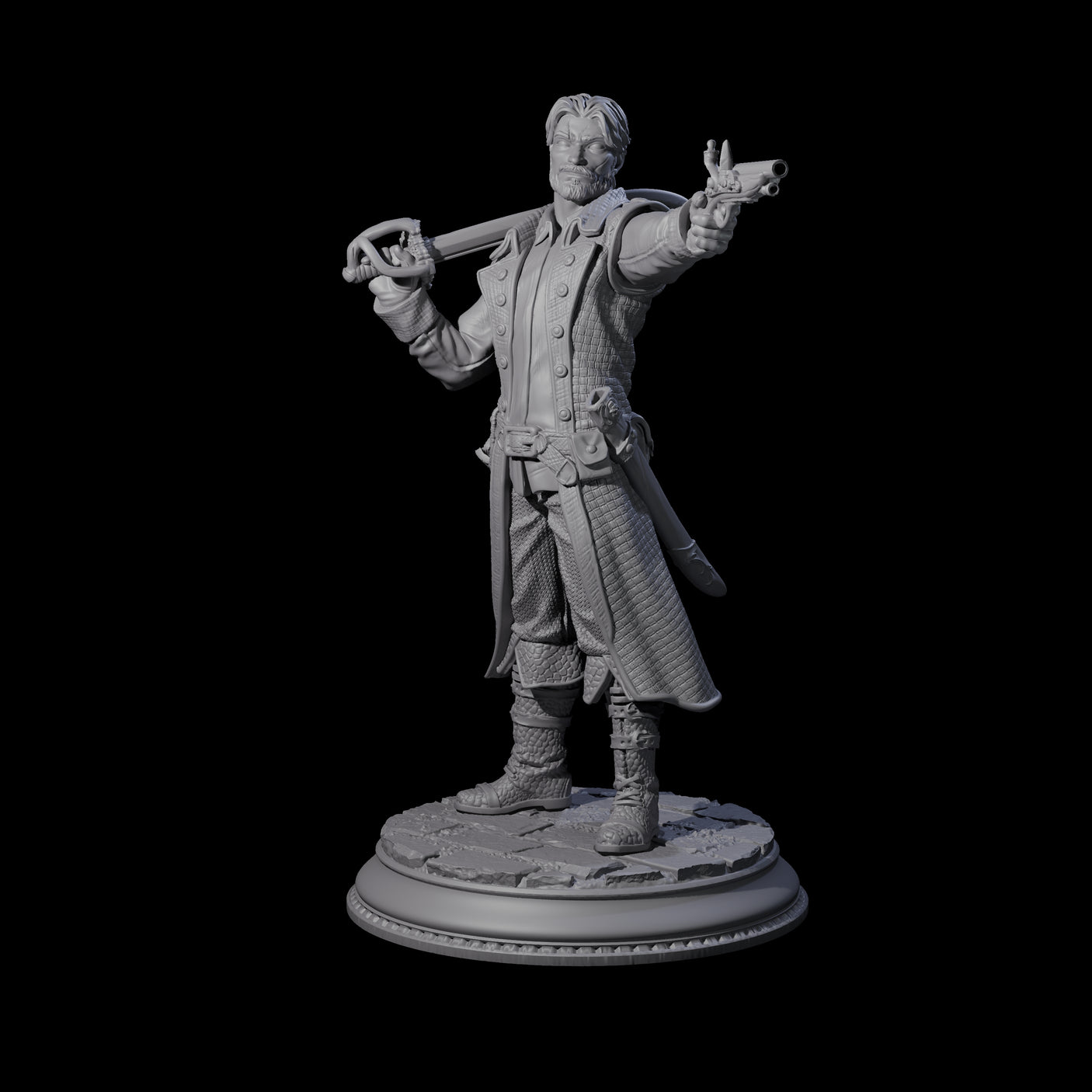 Pirate Enforcer C Miniature for Dungeons and Dragons, Pathfinder or other TTRPGs