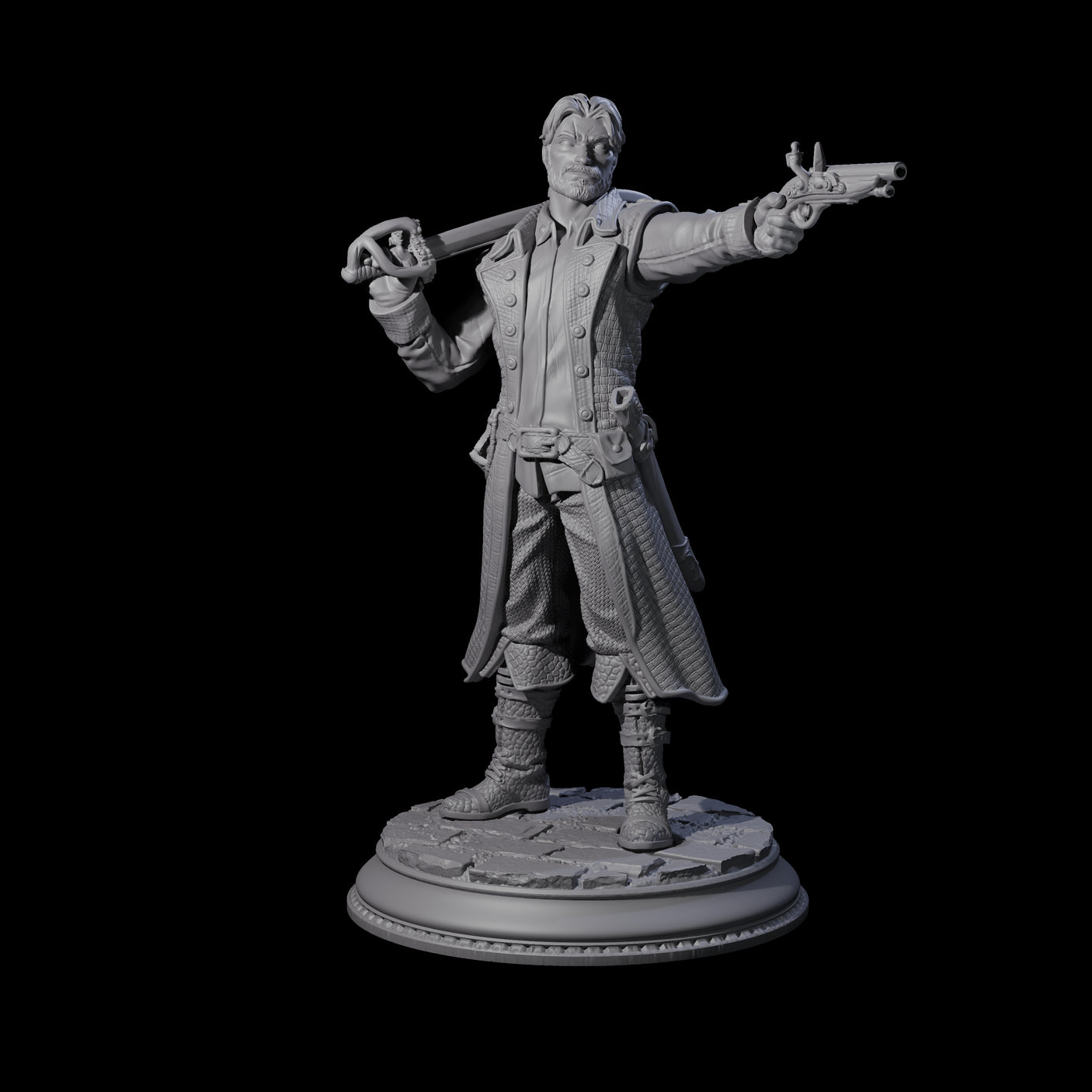 Pirate Enforcer C Miniature for Dungeons and Dragons, Pathfinder or other TTRPGs