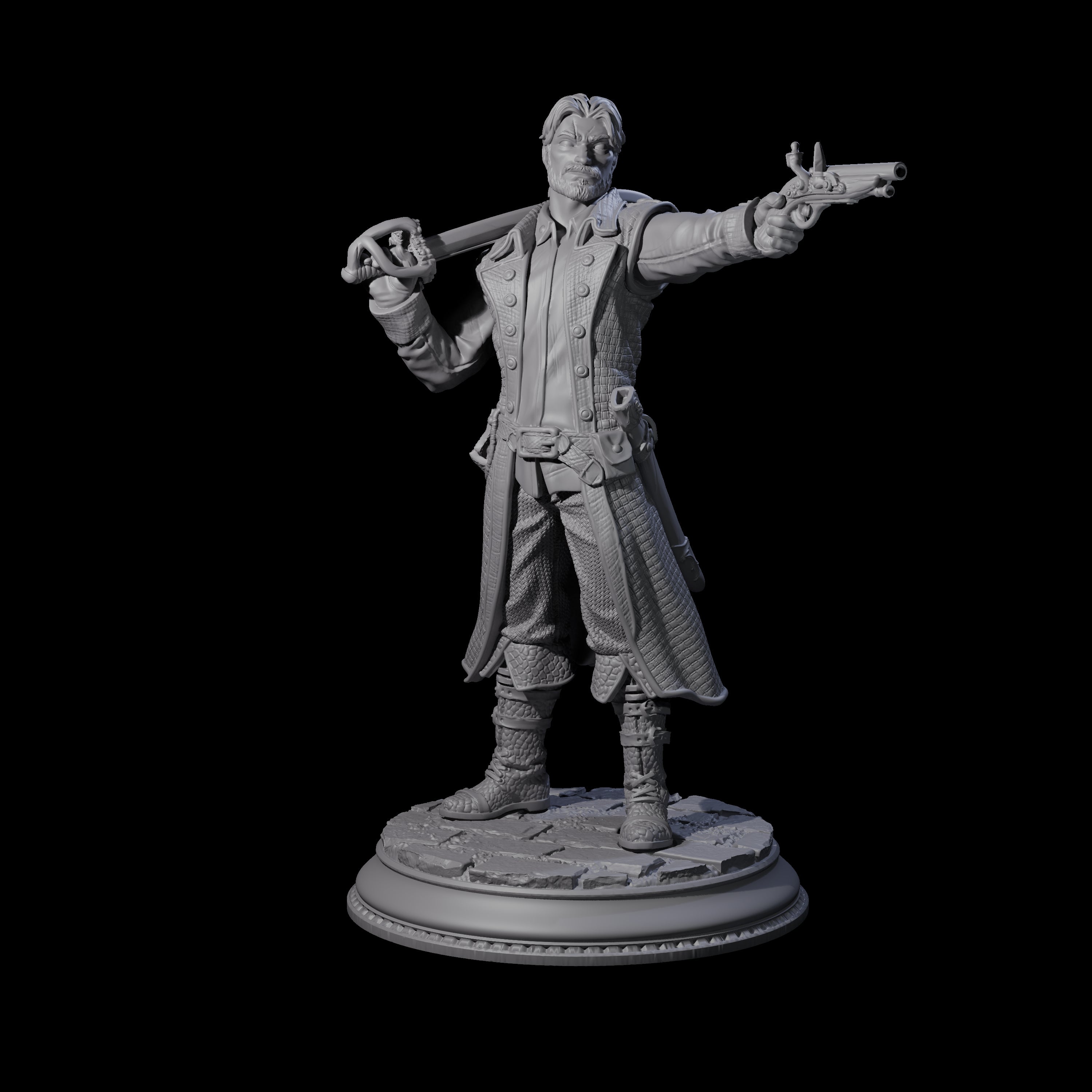 Pirate Enforcer C Miniature for Dungeons and Dragons, Pathfinder or other TTRPGs