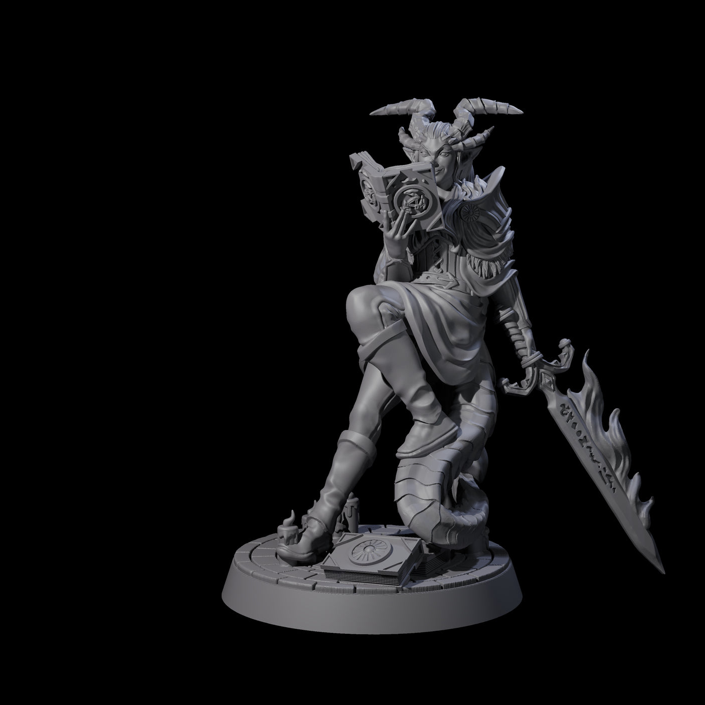 Planning Tiefling Hexblade Miniature for Dungeons and Dragons, Pathfinder or other TTRPGs