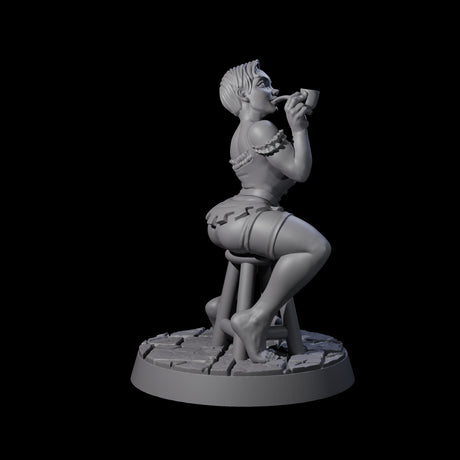 Playful Buxom Wench Miniature for Dungeons and Dragons, Pathfinder or other TTRPGs