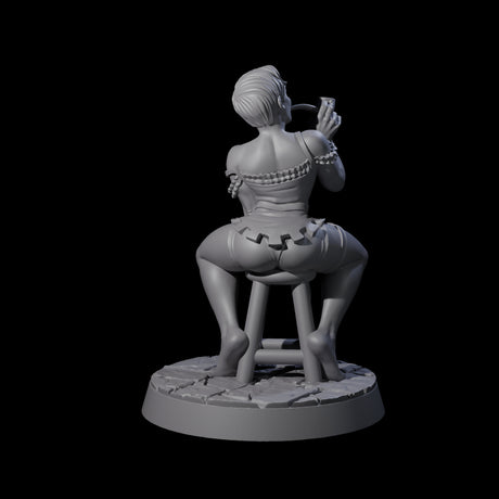 Playful Buxom Wench Miniature for Dungeons and Dragons, Pathfinder or other TTRPGs