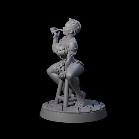 Playful Buxom Wench Miniature for Dungeons and Dragons, Pathfinder or other TTRPGs