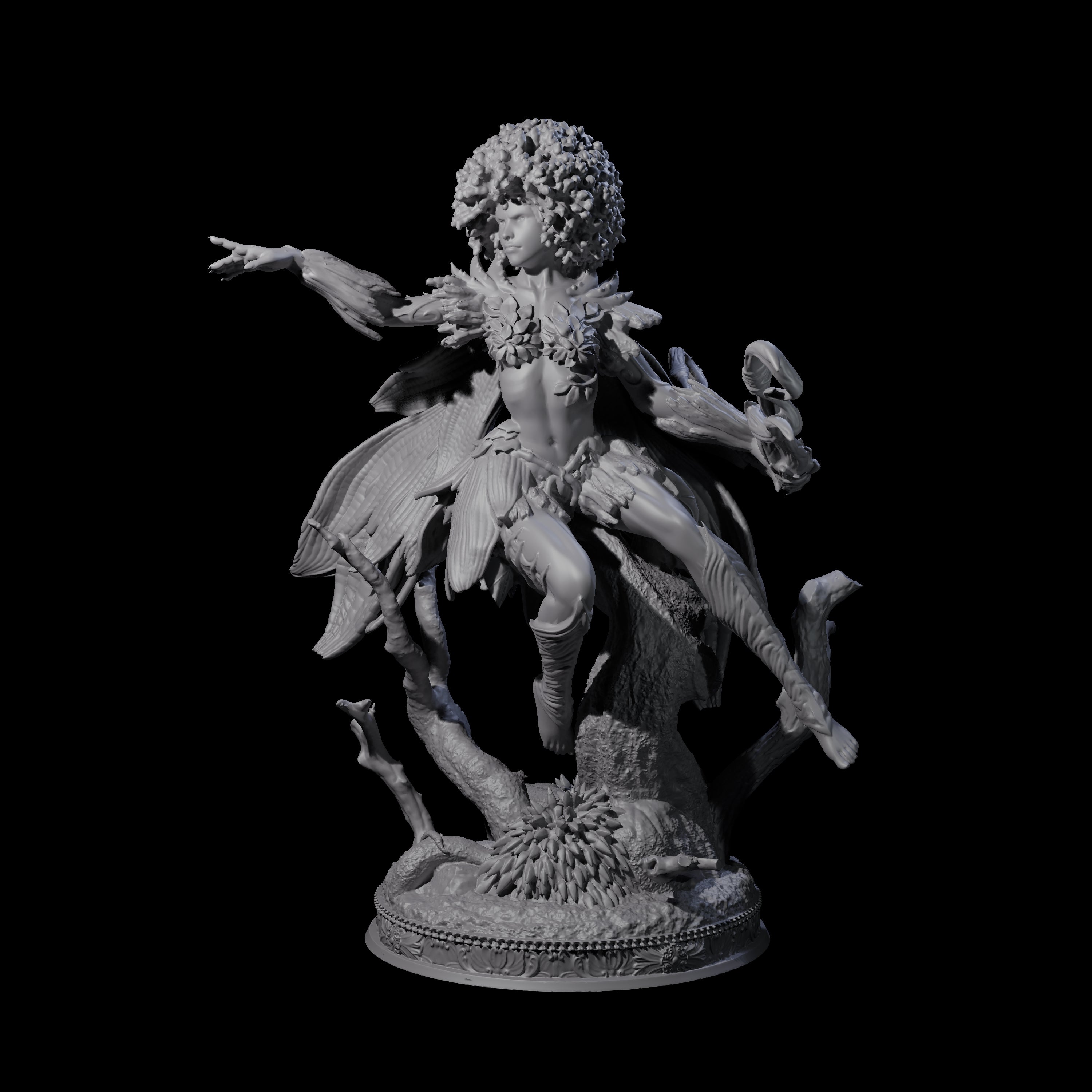 Playful Forest Dryad Miniature for Dungeons and Dragons, Pathfinder or other TTRPGs