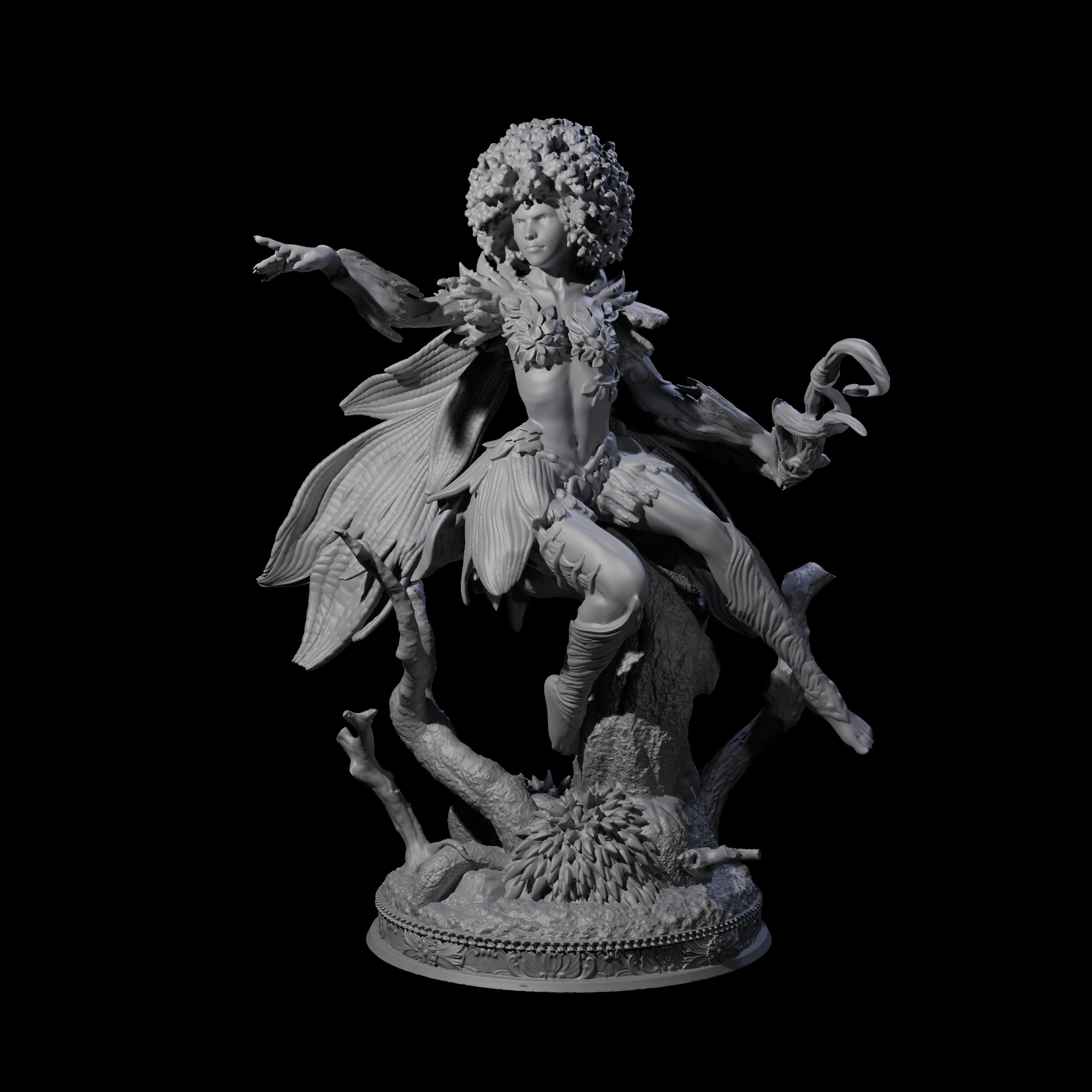 Playful Forest Dryad Miniature for Dungeons and Dragons, Pathfinder or other TTRPGs