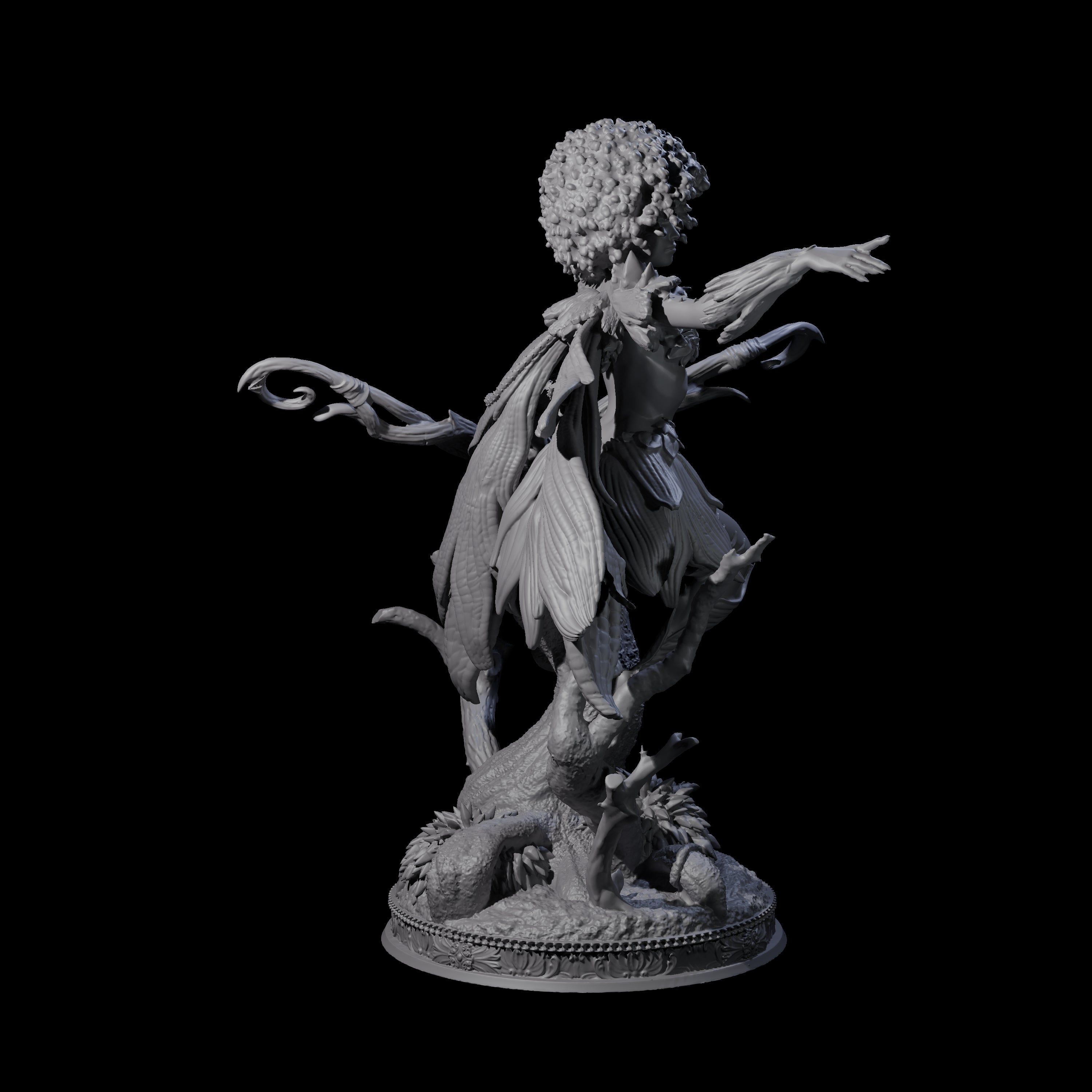 Playful Forest Dryad Miniature for Dungeons and Dragons, Pathfinder or other TTRPGs