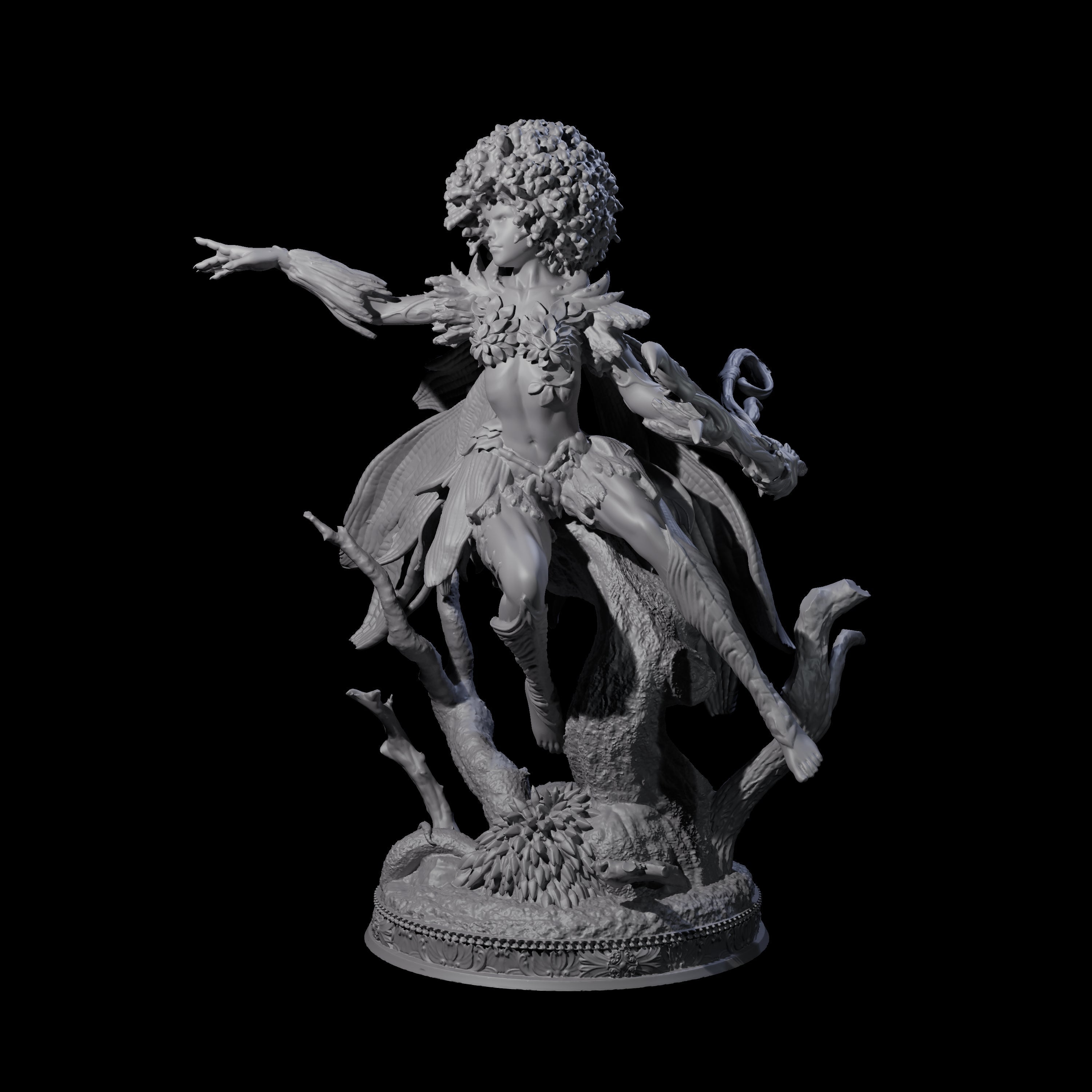 Playful Forest Dryad Miniature for Dungeons and Dragons, Pathfinder or other TTRPGs