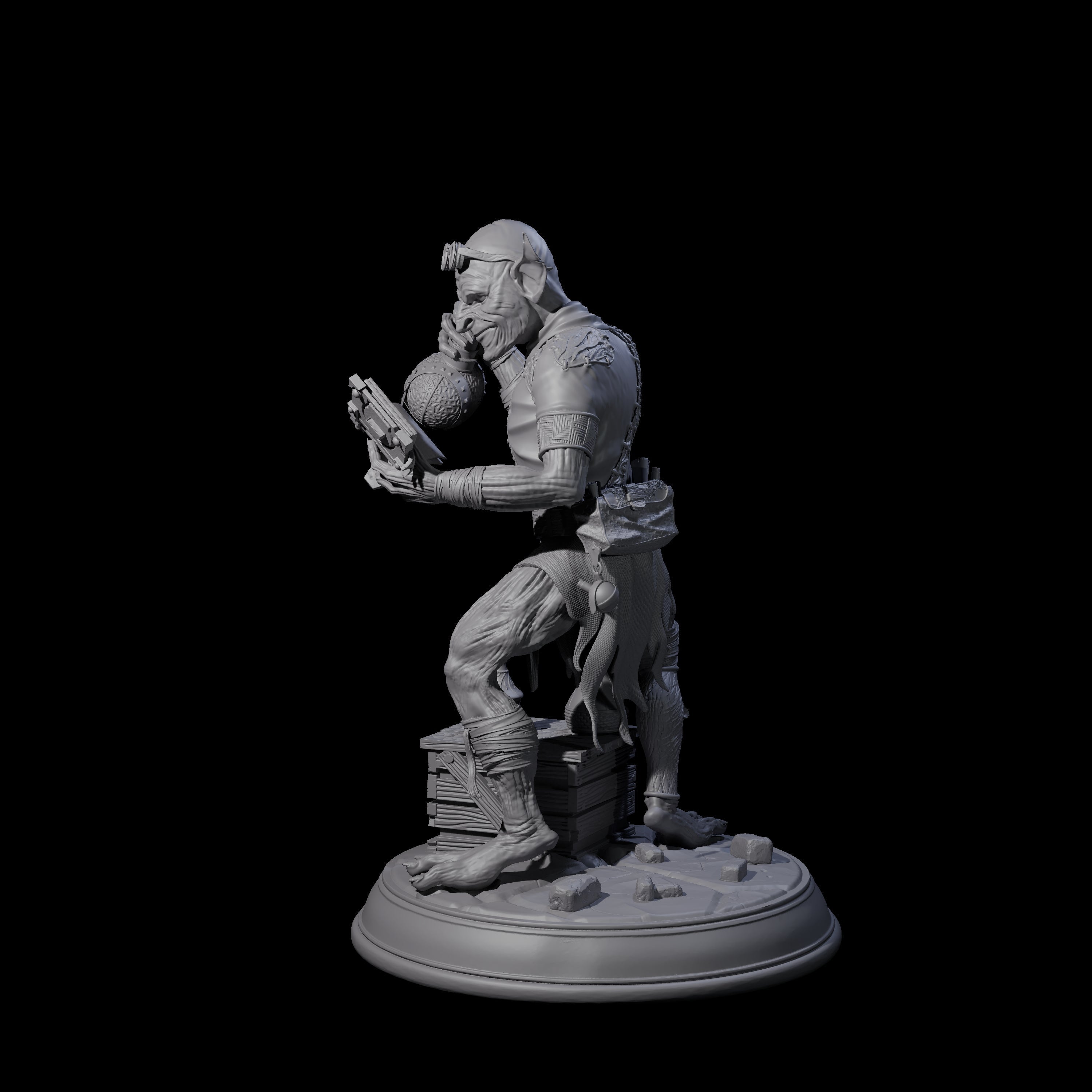 Plotting Goblin Alchemist Miniature for Dungeons and Dragons, Pathfinder or other TTRPGs