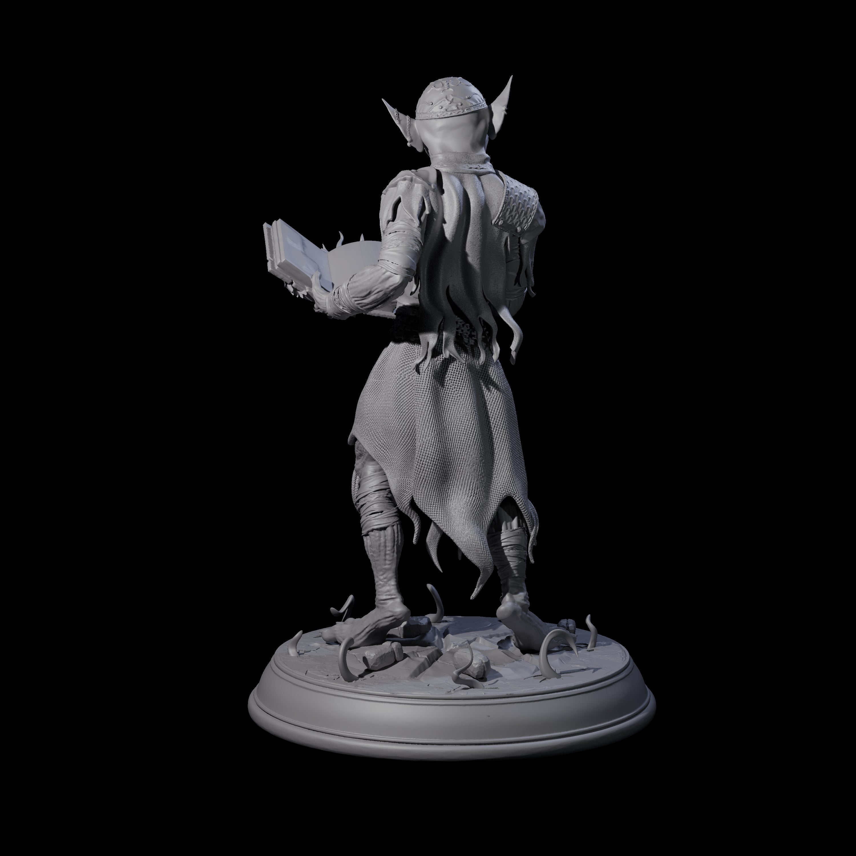 Plotting Goblin Sorcerer Miniature for Dungeons and Dragons, Pathfinder or other TTRPGs