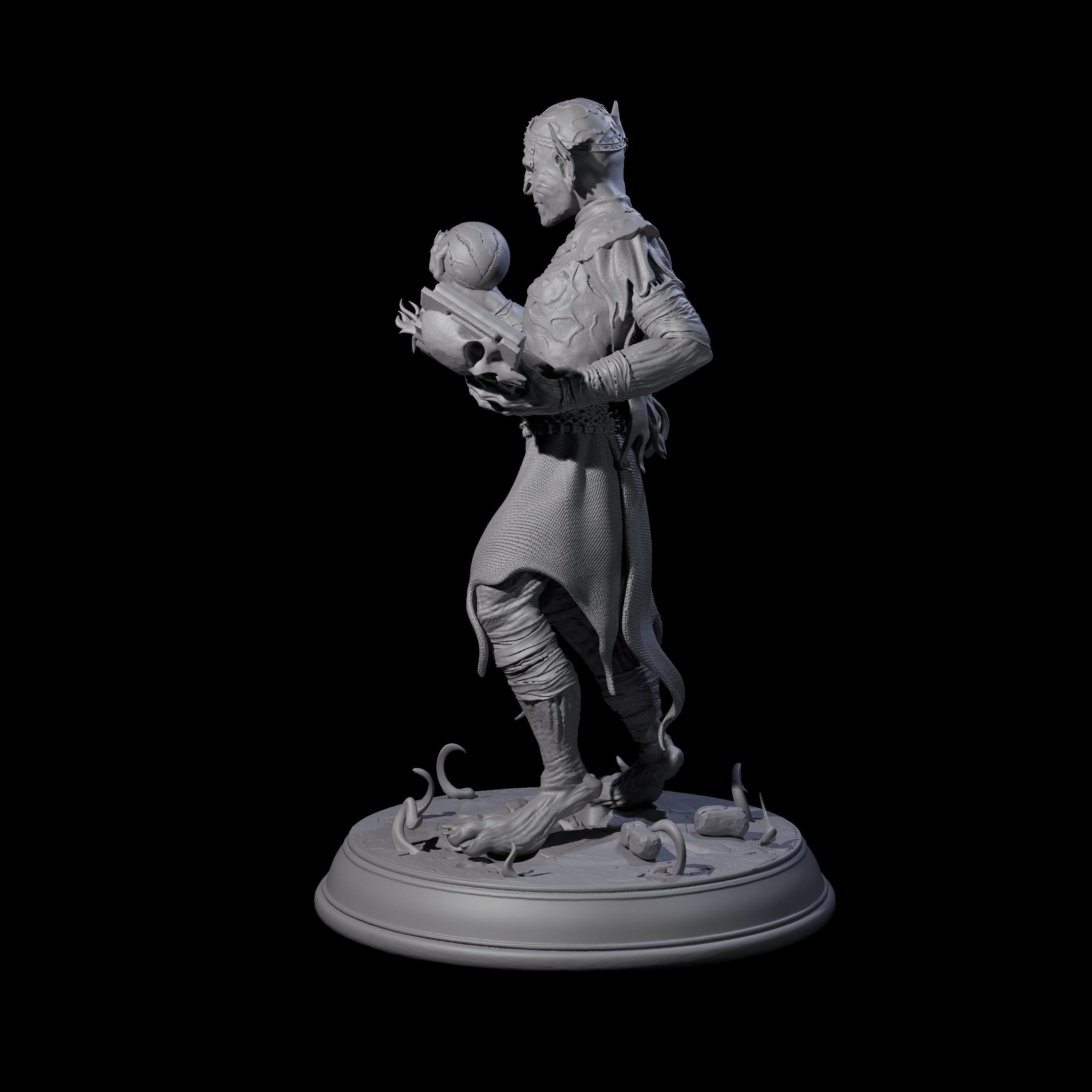 Plotting Goblin Sorcerer Miniature for Dungeons and Dragons, Pathfinder or other TTRPGs