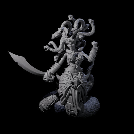 Plotting Medusa Miniature for Dungeons and Dragons, Pathfinder or other TTRPGs