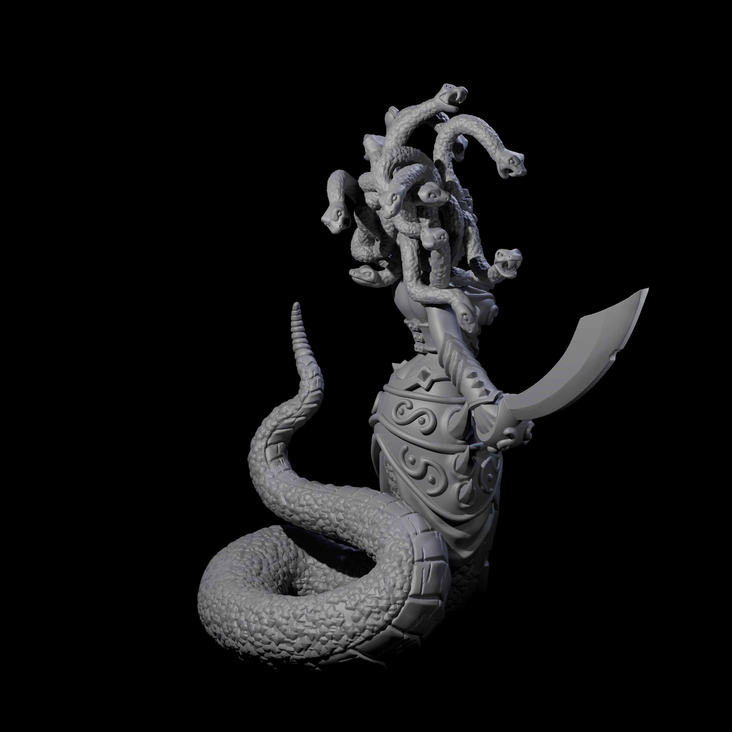 Plotting Medusa Miniature for Dungeons and Dragons, Pathfinder or other TTRPGs
