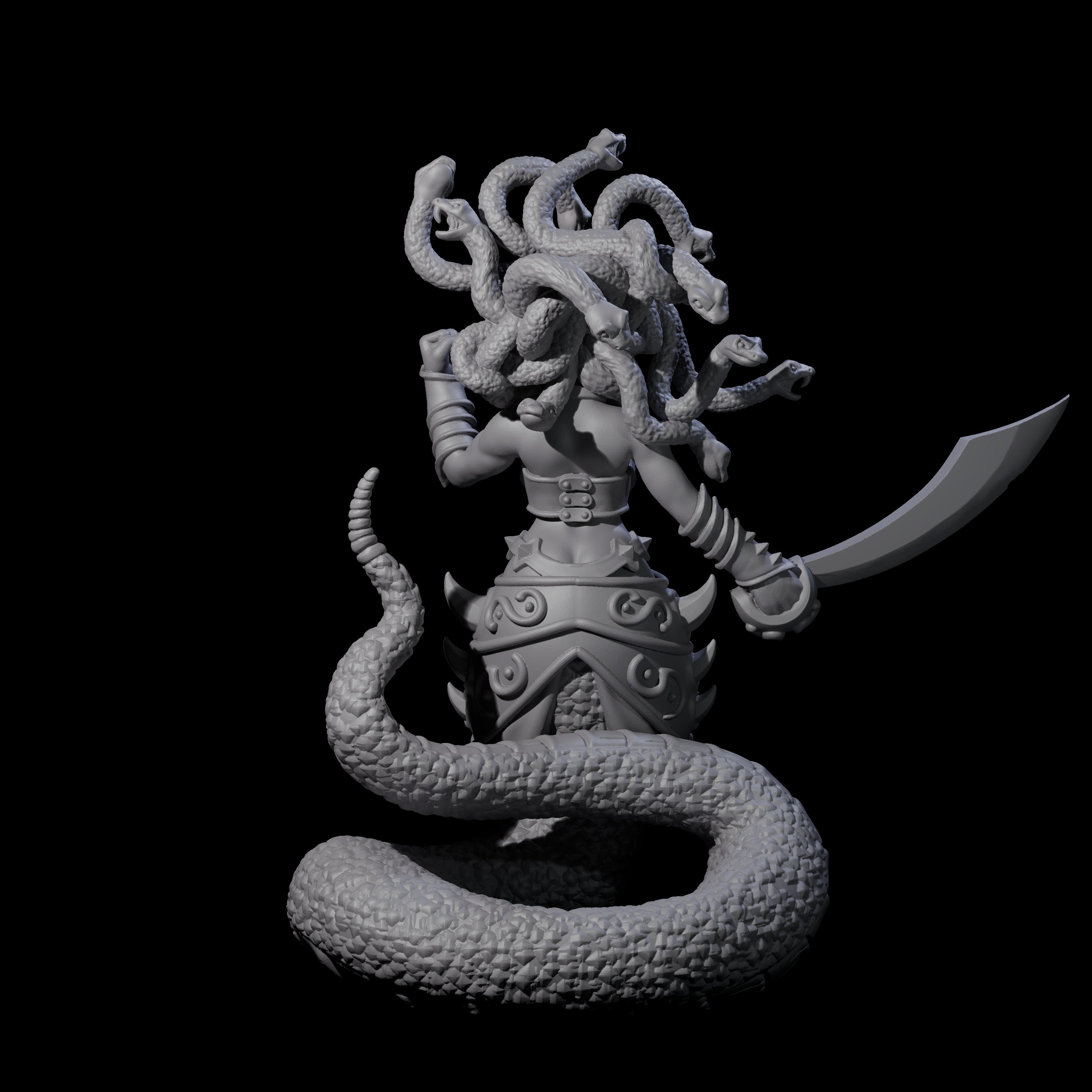 Plotting Medusa Miniature for Dungeons and Dragons, Pathfinder or other TTRPGs